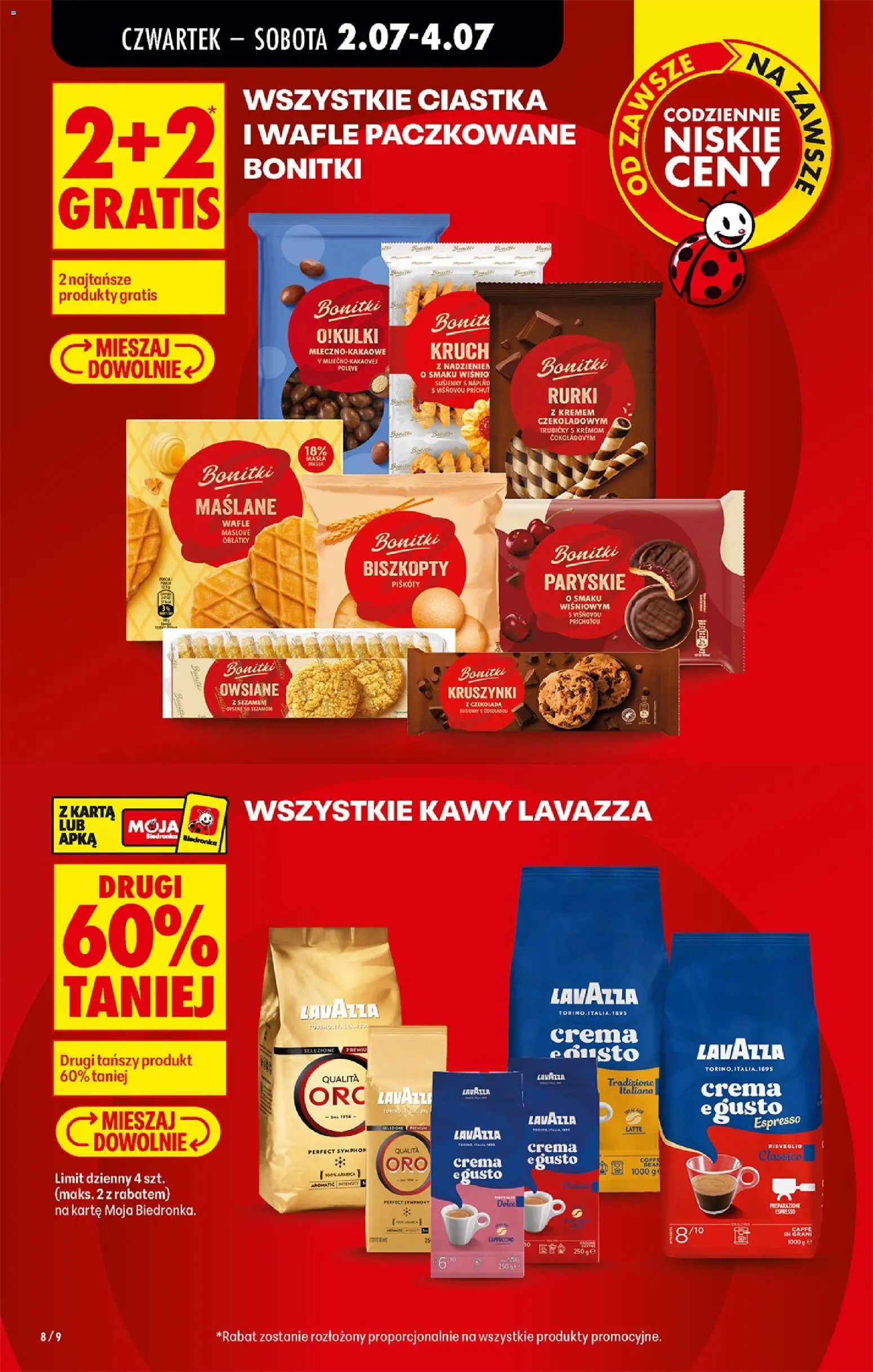 Biedronka Polsko leták - Codziennie niskie ceny od 02.07.2026 | Strana: 8 | Produkty: Piškoty, Lavazza, Crema, Cappuccino