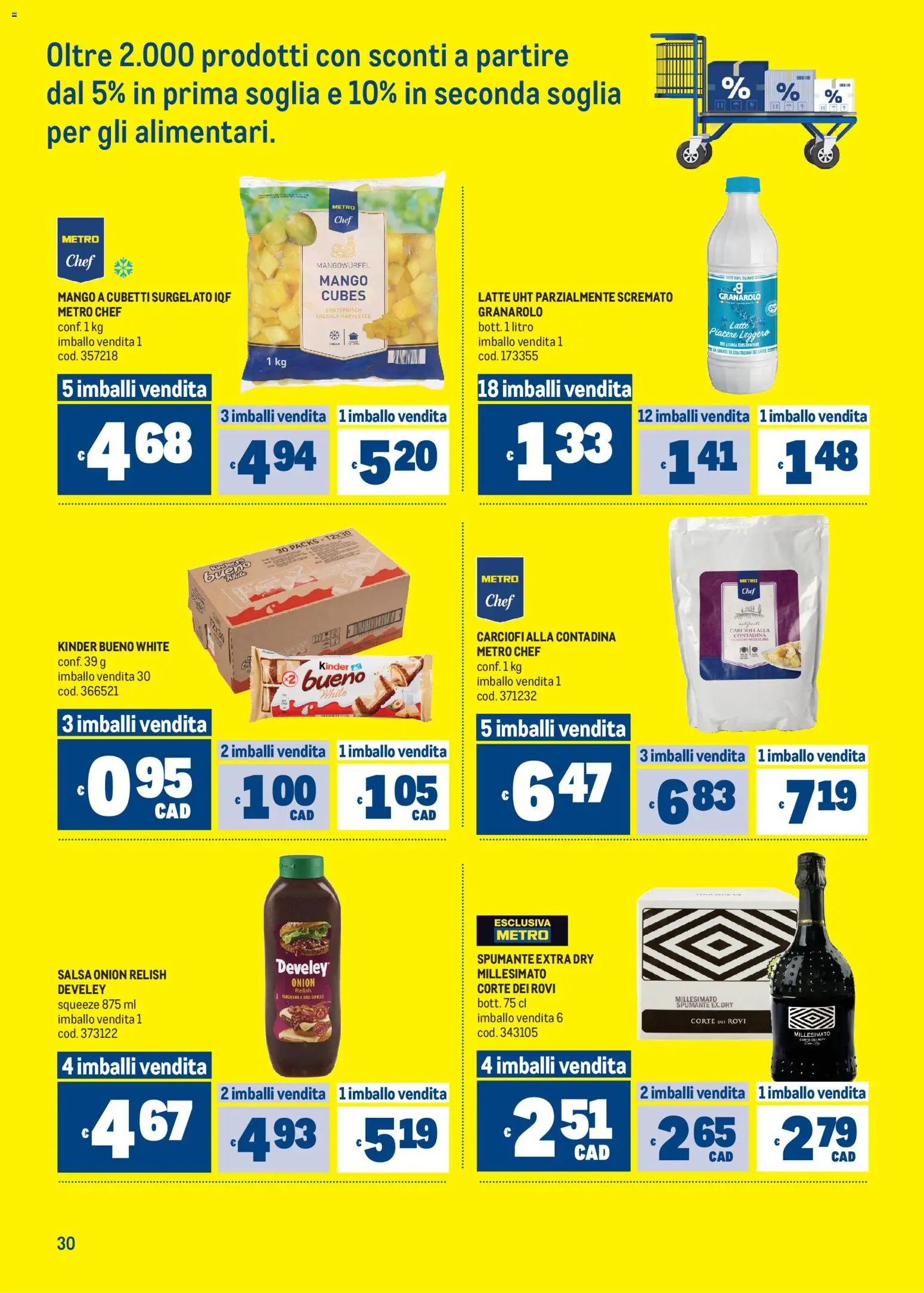 Volantino Metro del 28.05.2026 | Pagina: 30 | Prodotti: Salsa, Mango, Carciofi, Spumante