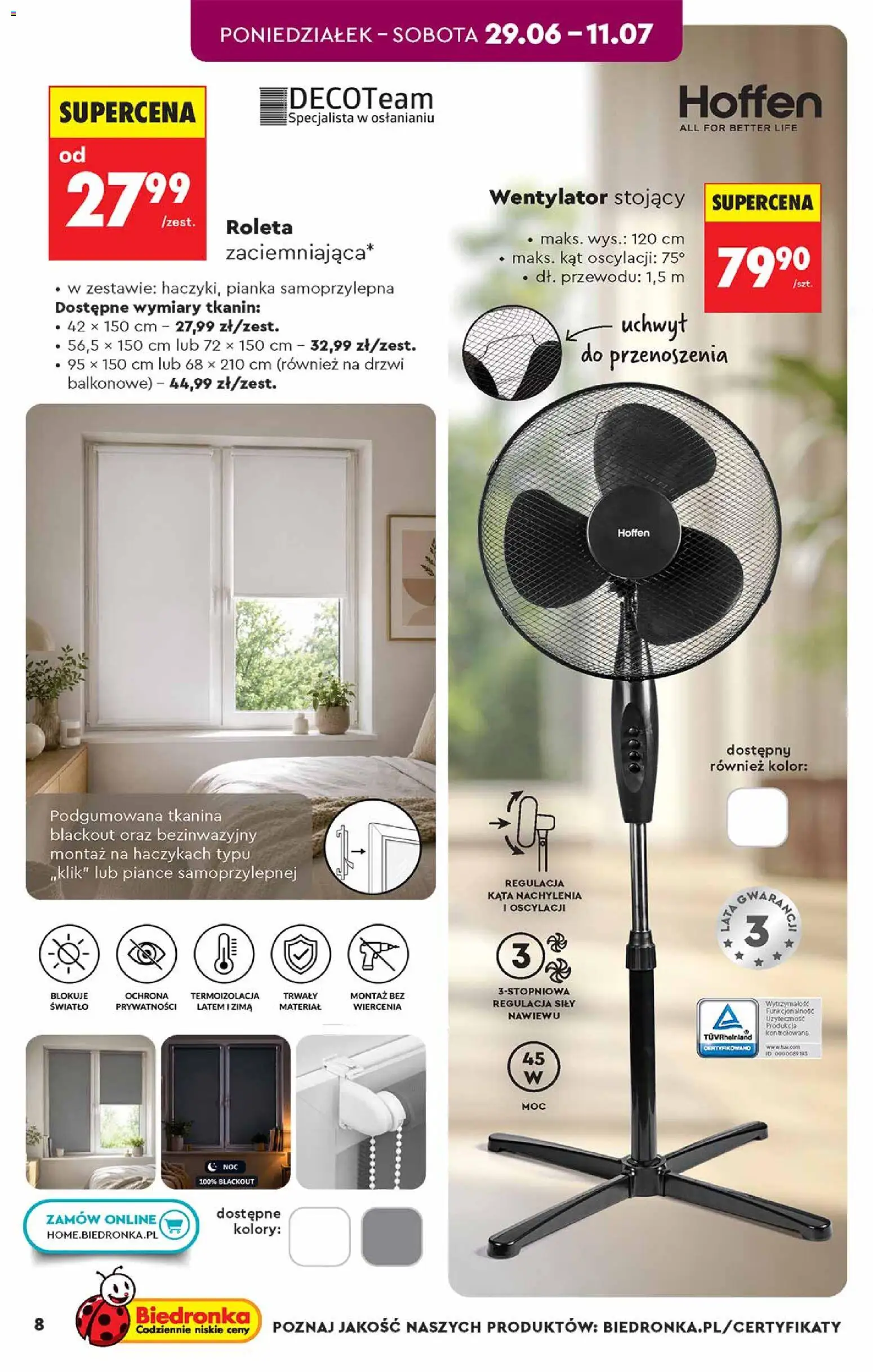 Biedronka gazetka - Hity i inspiracje od 27.06.2026 | Strona: 8 | Produkty: Wentylator