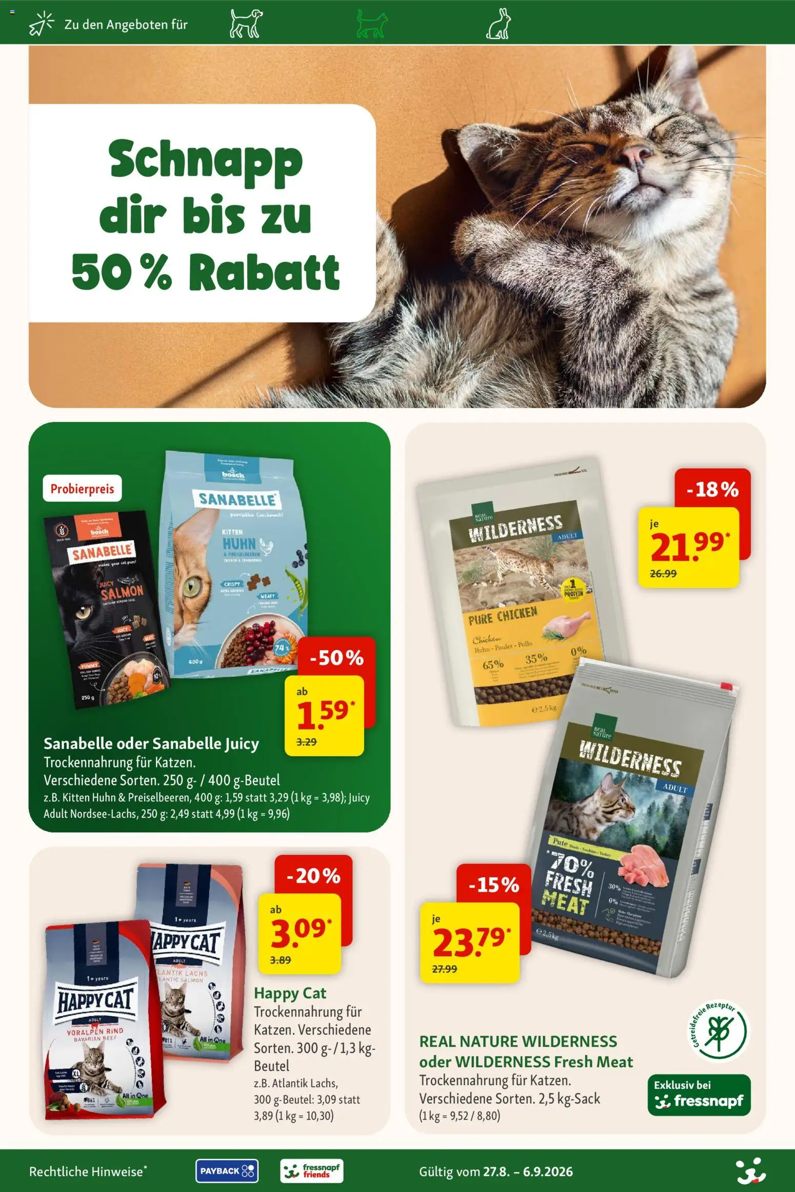 Fressnapf Prospekt – gültig ab 27.08.2026 | Seite: 13 | Produkte: Bosch, Pute, Preiselbeeren, Lachs