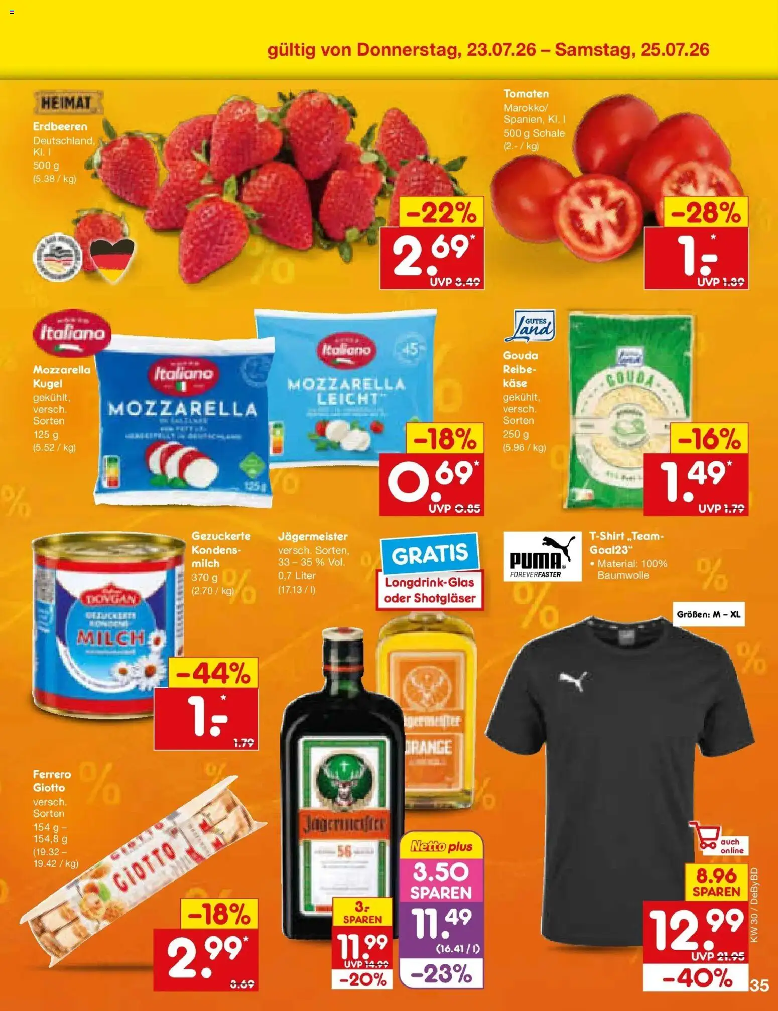 Netto Marken-Discount Prospekt Buttenwiesen – gültig ab 20.07.2026 | Seite: 59 | Produkte: Milch, Tomaten, Jägermeister, Erdbeeren