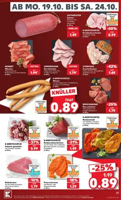 Kaufland Prospekt Köln ab 18.10.2026 gültig | Seite: 23 | Produkte: Pute, Entrecote, Fisch, Rindfleisch