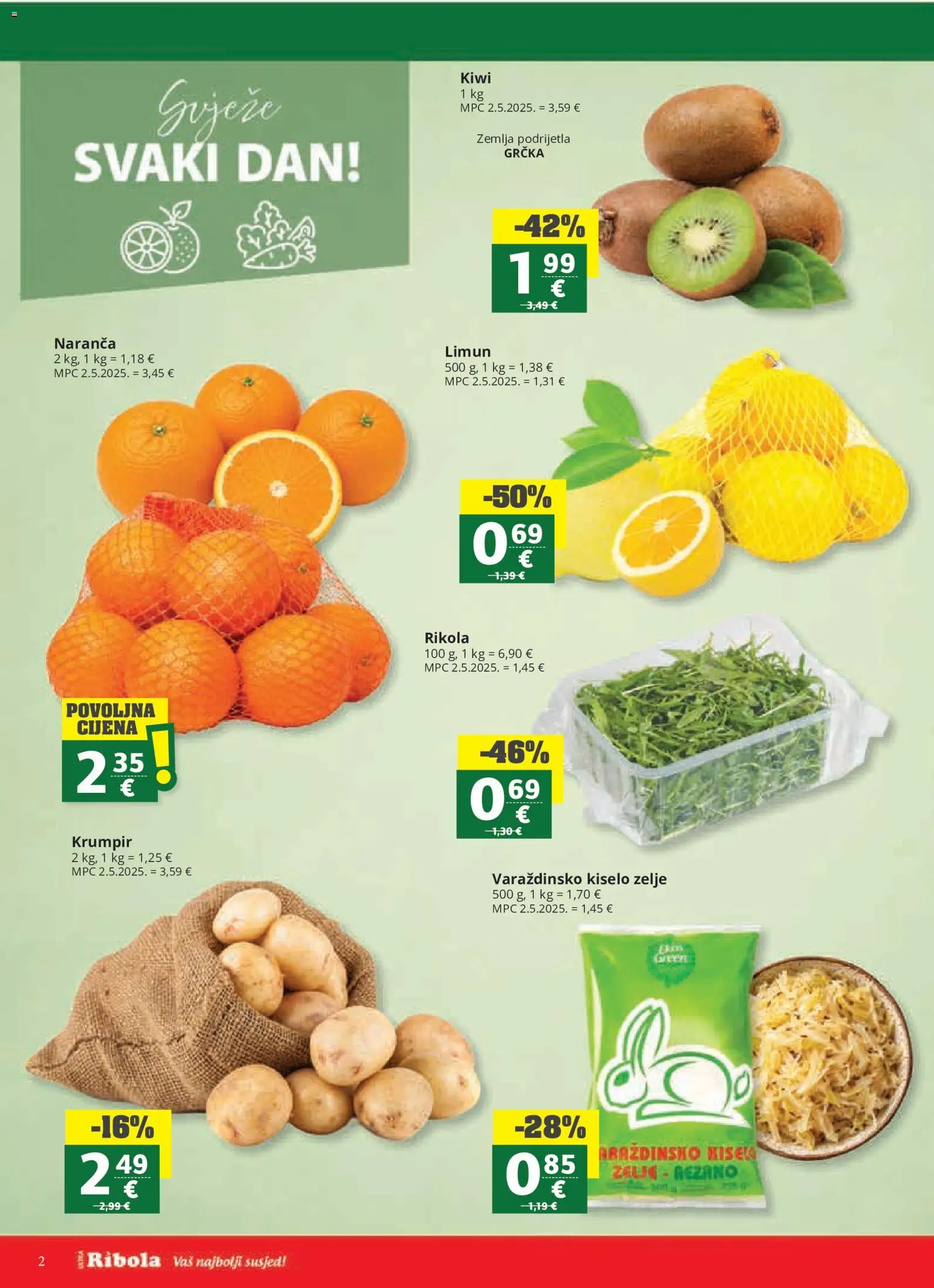 Ribola katalog | vrijedi od 28.10.2026 | Stranica: 2 | Proizvodi: Zemlja, Krumpir, Limun, Zelje