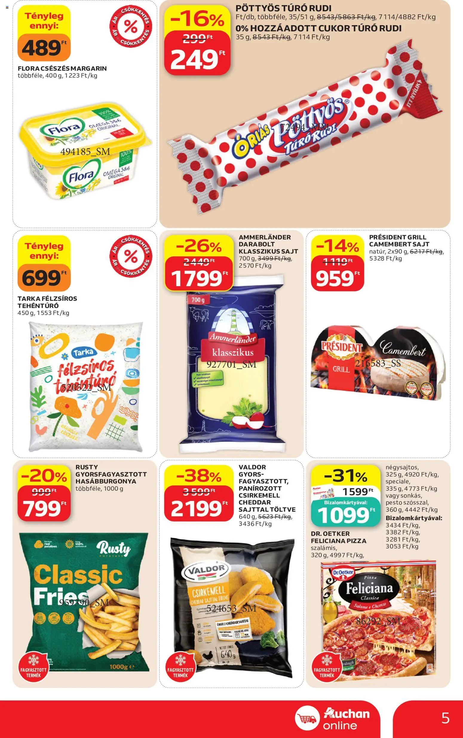 Auchan akciós ujság - amely érvényes a következő dátumtól: 2026.08.27. | Oldal: 5 | Termékek: Pesto, Dr. Oetker, Chorizo, Cukor