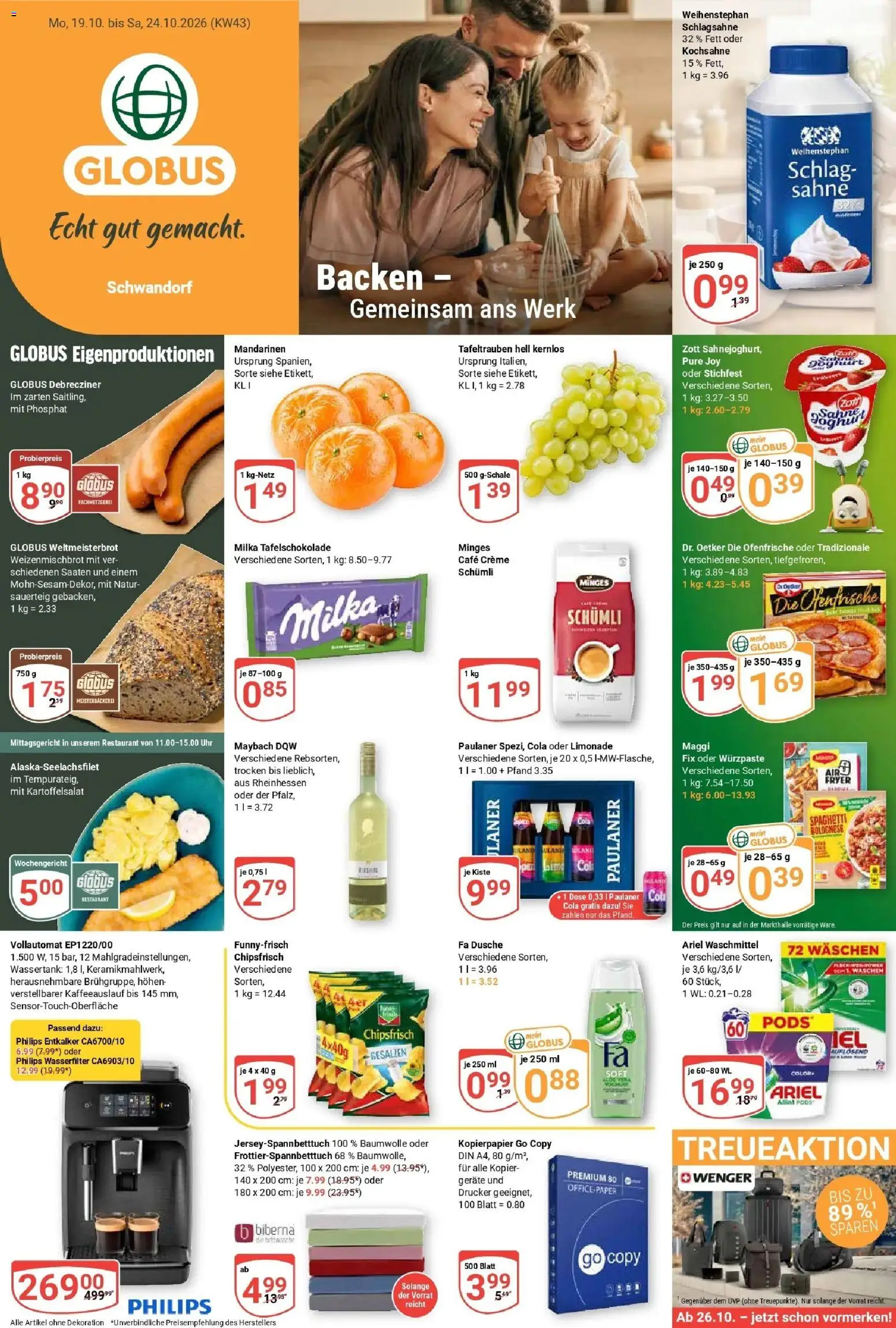 Globus Prospekt Schwandorf (ab 19.10.2026) » Angebote online | Seite: 1 | Produkte: Philips, Ariel, Mandarinen, Paulaner