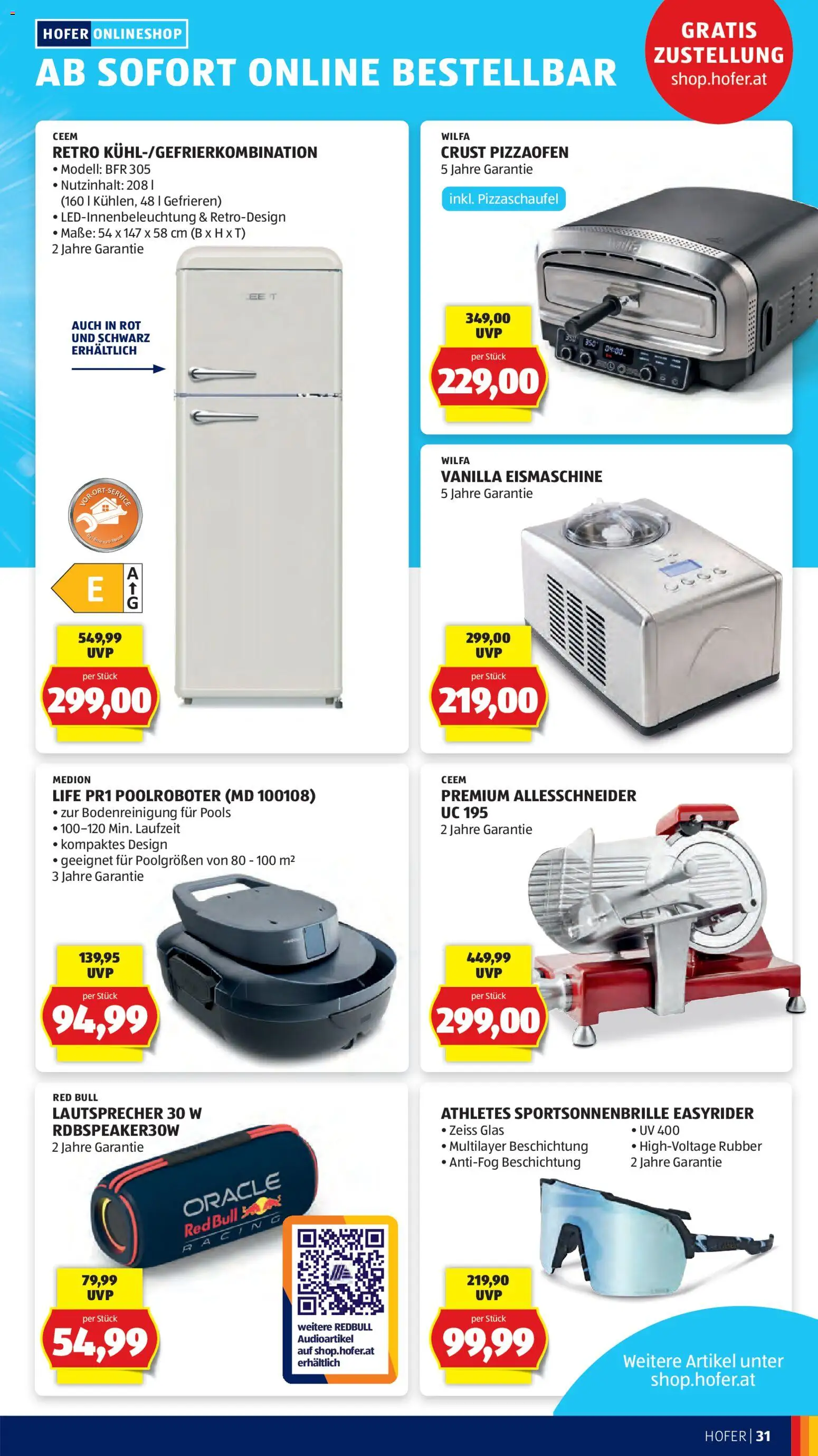 Hofer Flugblatt gültig ab 24.07.2026 | Seite: 41 | Produkte: Lautsprecher, Pizza