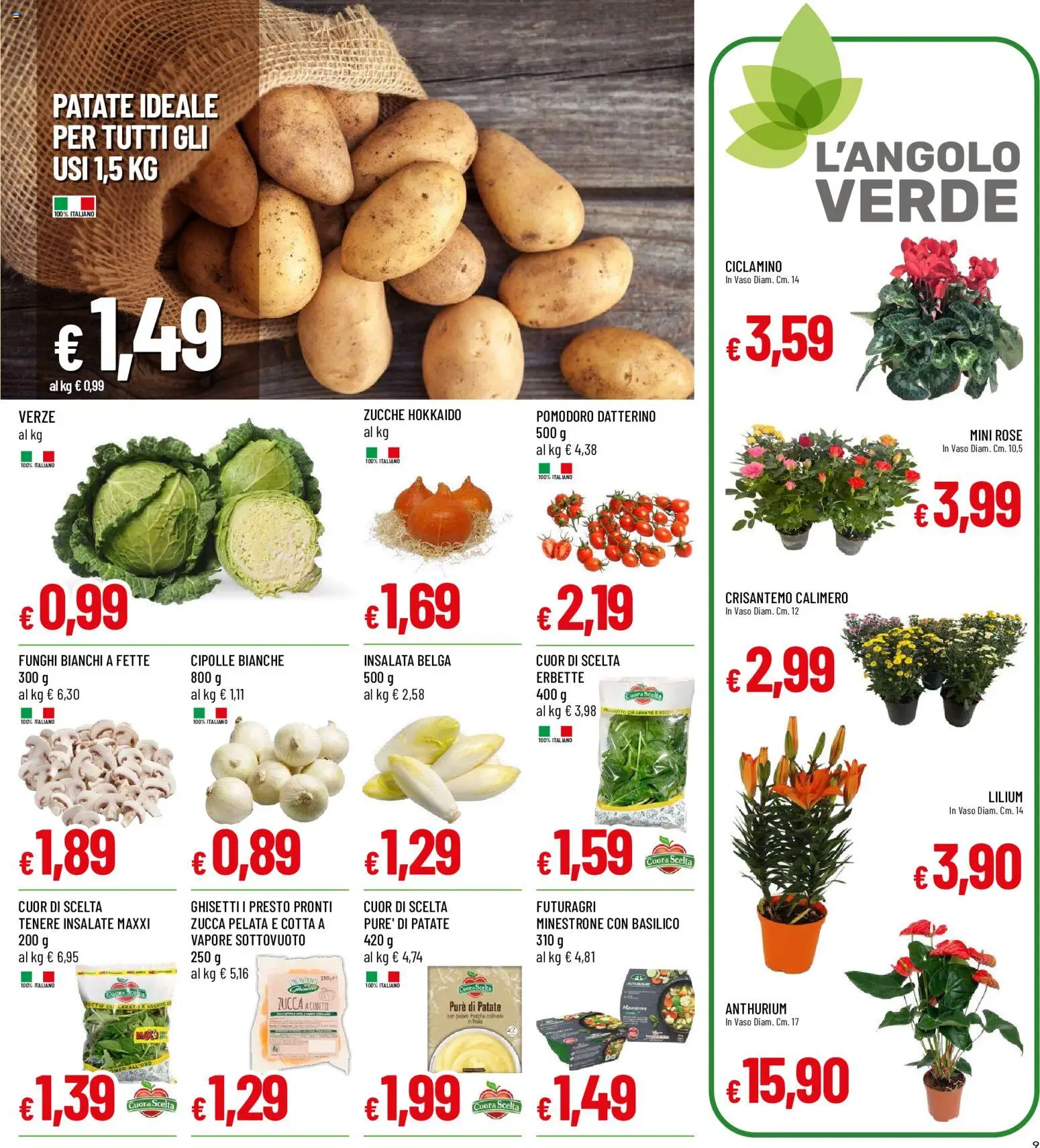 Volantino Galassia del 08/10/2026 | Pagina: 9 | Prodotti: Insalata, Patate, Cipolle, Zucca