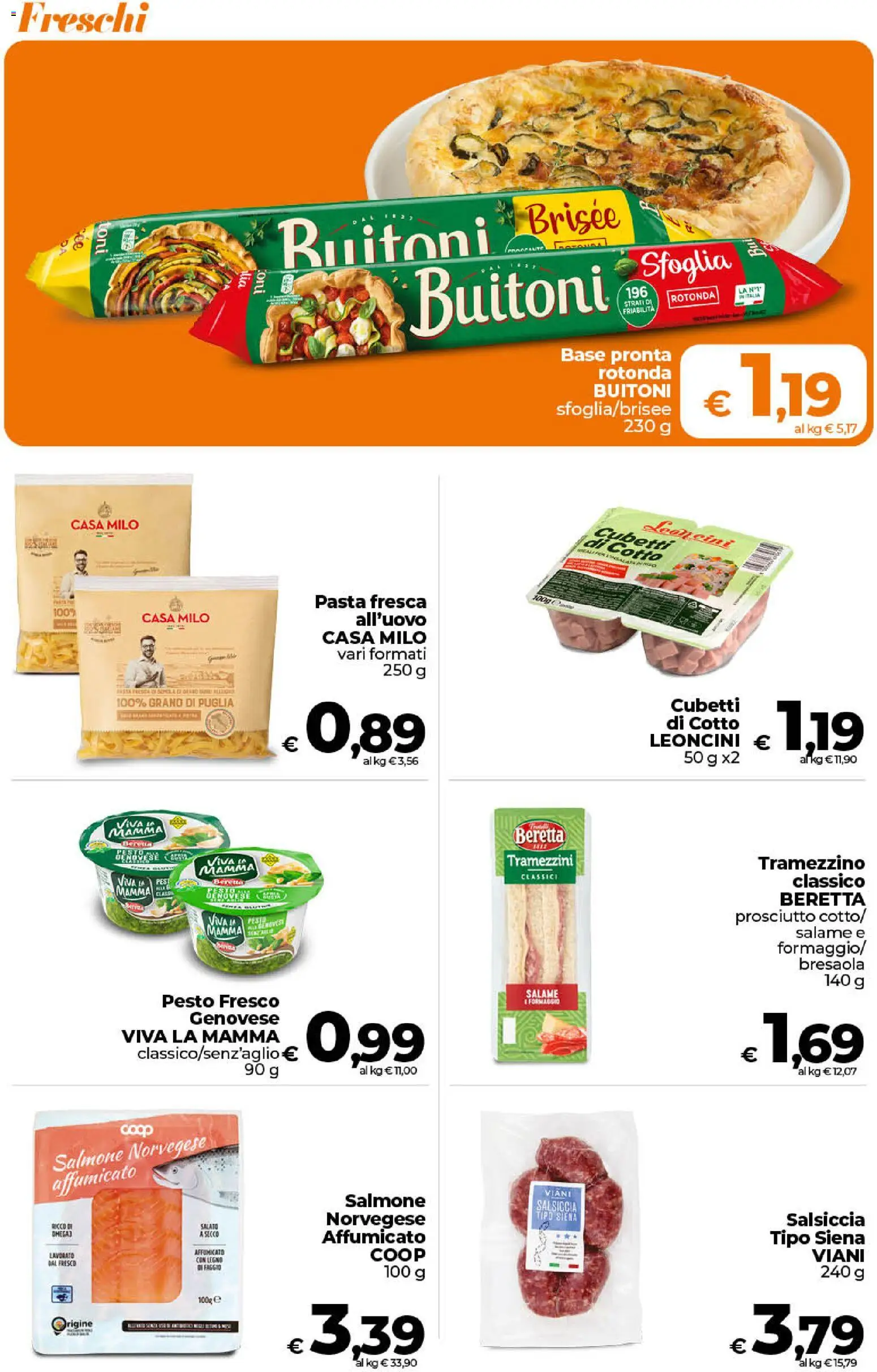 Volantino Ipercoop del 21/08/2026 | Pagina: 19 | Prodotti: Salame, Salsiccia, Pasta, Tramezzino