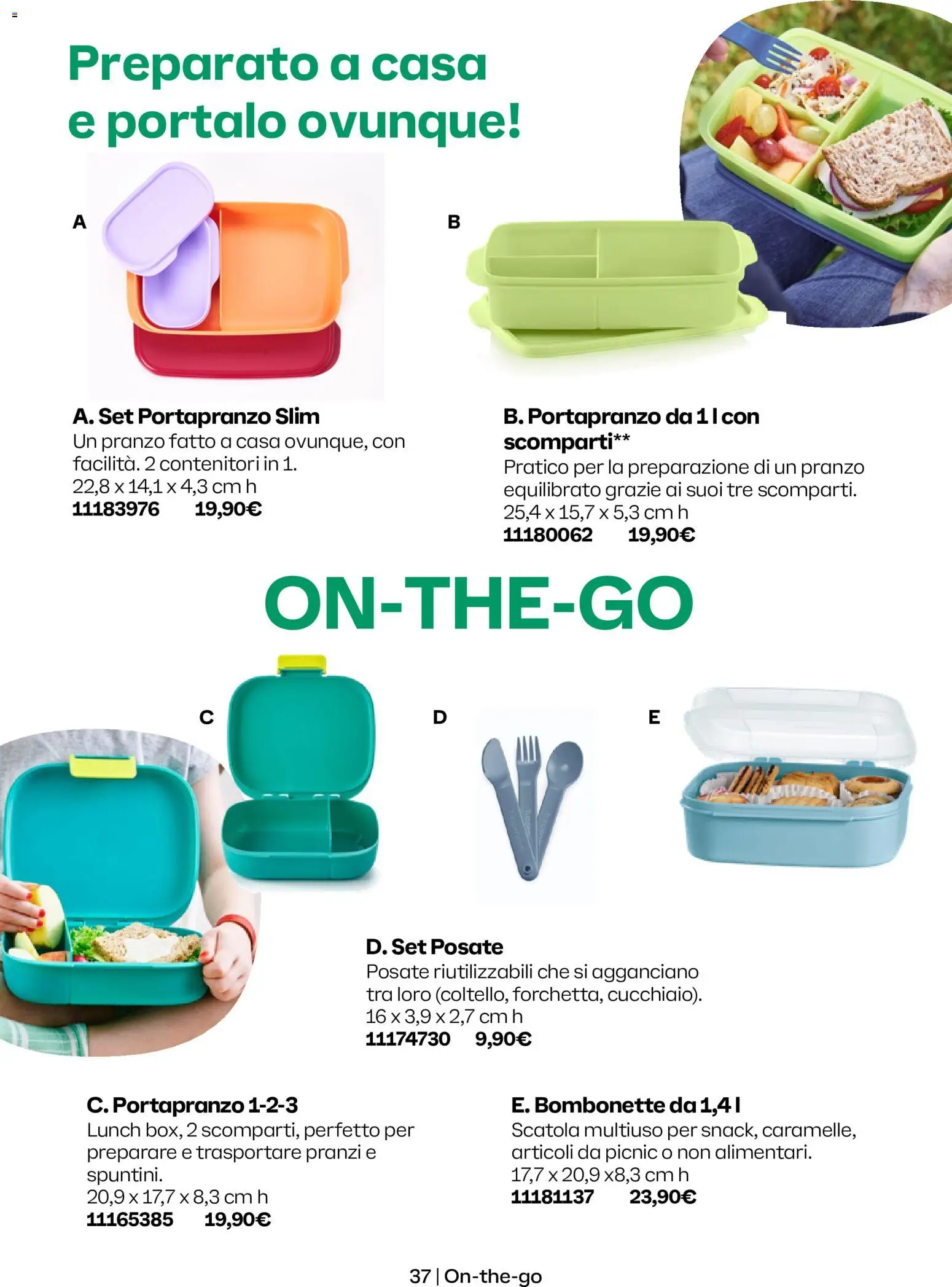 Volantino Tupperware del 01.05.2026 | Pagina: 37 | Prodotti: Posate, Scatola