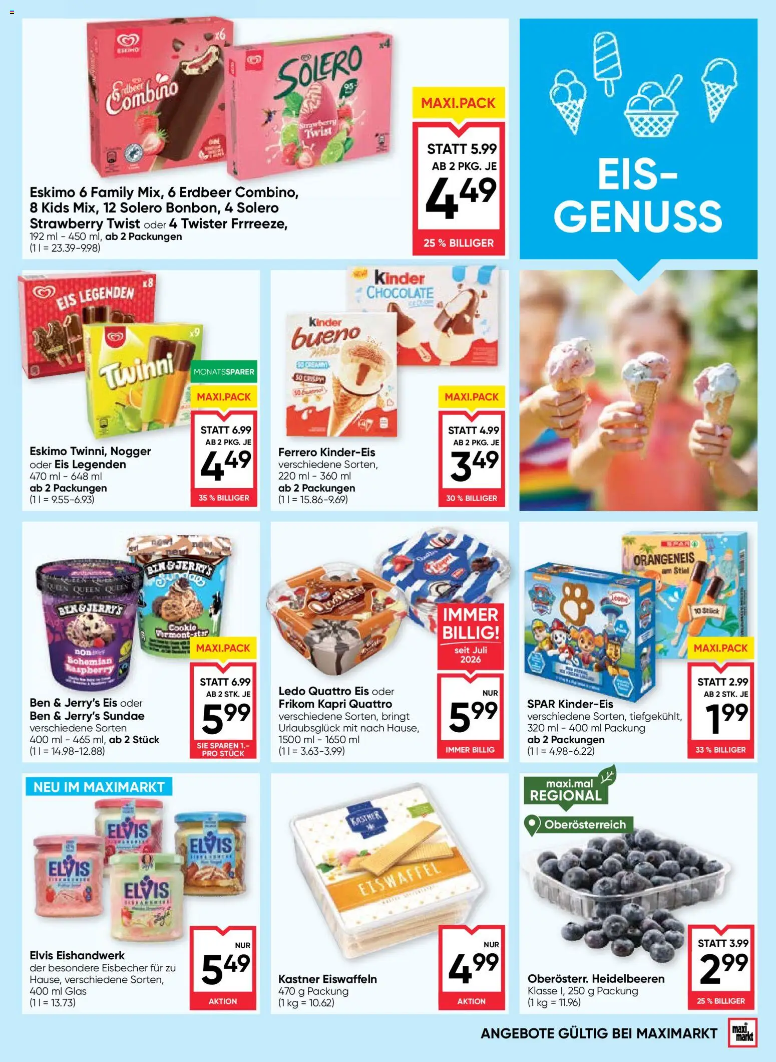 Maximarkt Flugblatt gültig ab 16.07.2026 | Seite: 7 | Produkte: Eis