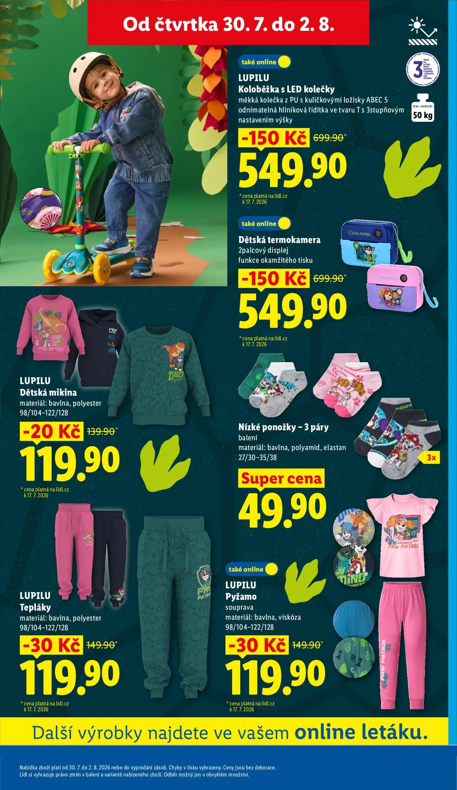 Lidl leták - Spotřební zboží od 27.07.2026 | Strana: 23 | Produkty: Ponožky, Pyžamo, Tepláky, LED