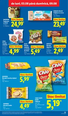 Ofertele Lidl valabile de la 03.08.2026 | Pagină: 33 | Produse: Cuptor, Fistic, Chipsuri, Înghețată