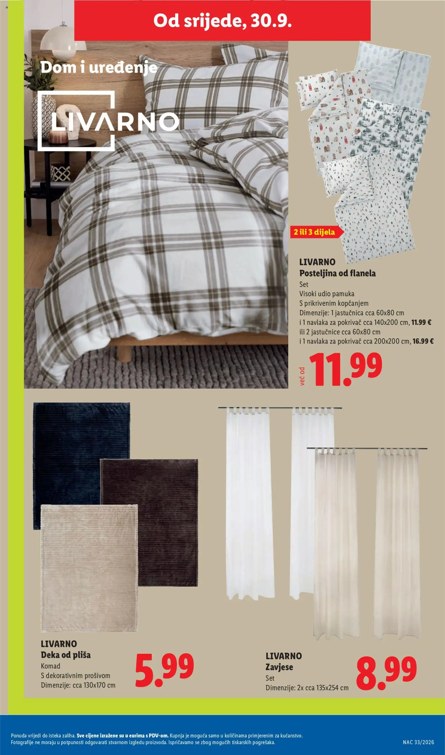 Lidl katalog | vrijedi od 28.09.2026 | Stranica: 47 | Proizvodi: Pokrivač, Jastučnica, Posteljina, Deka