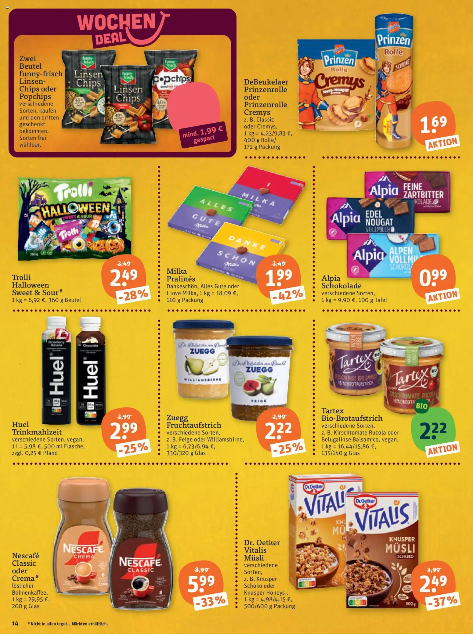 Tegut Prospekt – gültig ab 12.10.2026 | Seite: 16 | Produkte: Nescafe, Rucola, Milka, Chips