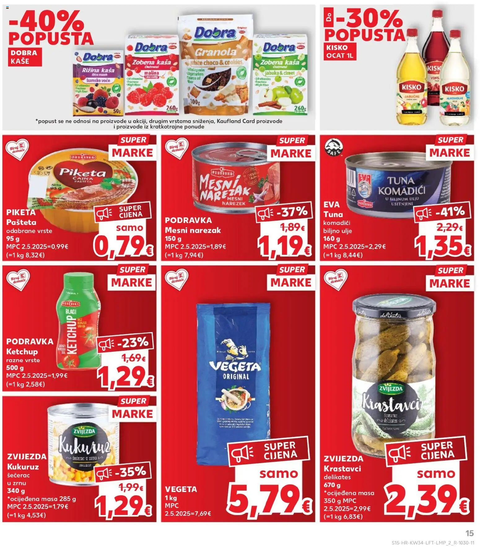 Kaufland katalog | vrijedi od 19.08.2026 | Stranica: 15 | Proizvodi: Zobena kaša, Biljno ulje, Voće, Kaša