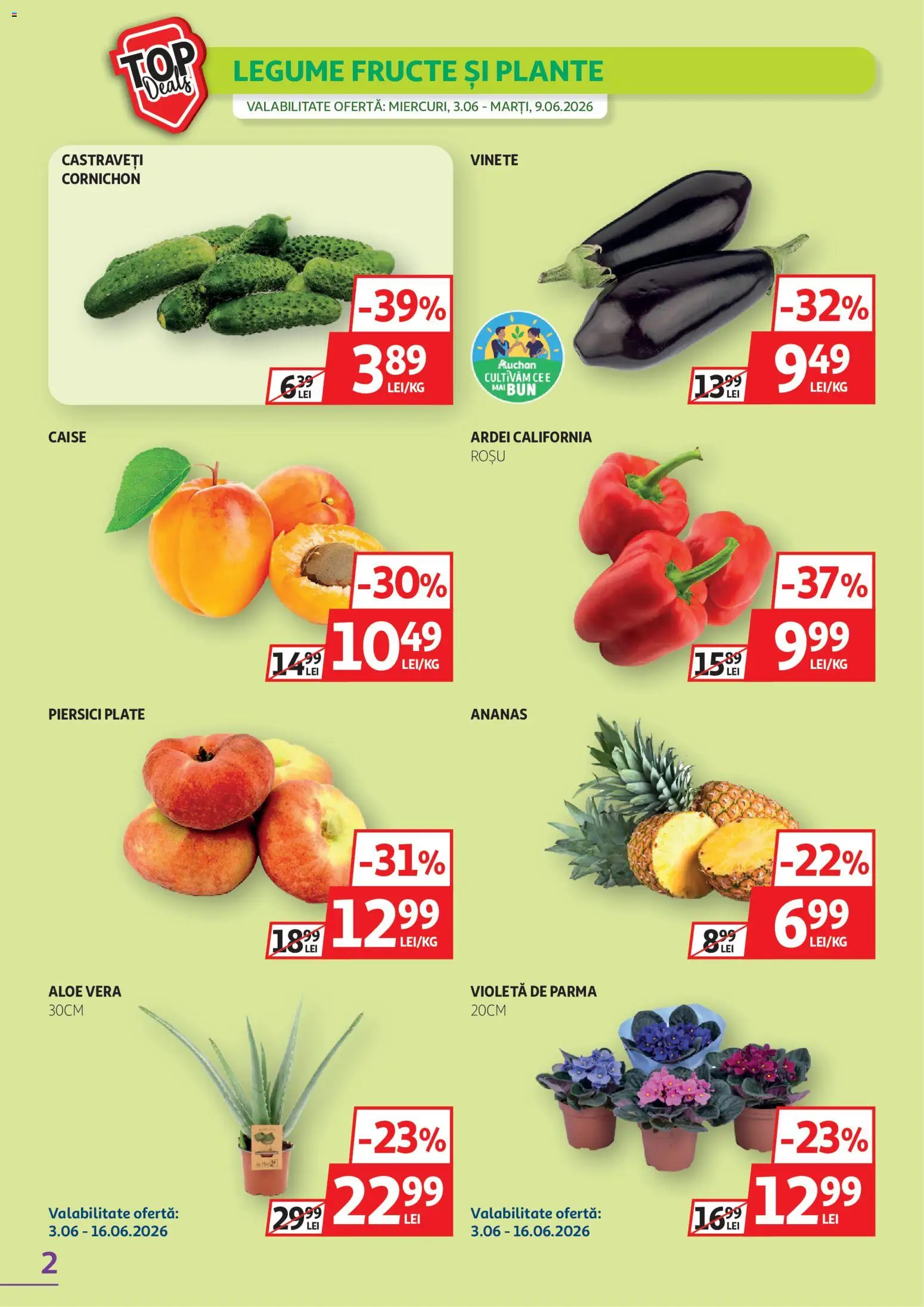 Noul catalog Auchan – valabil de la 03.06.2026 | Pagină: 2 | Produse: Ardei, Ananas, Ahtapot, Fructe
