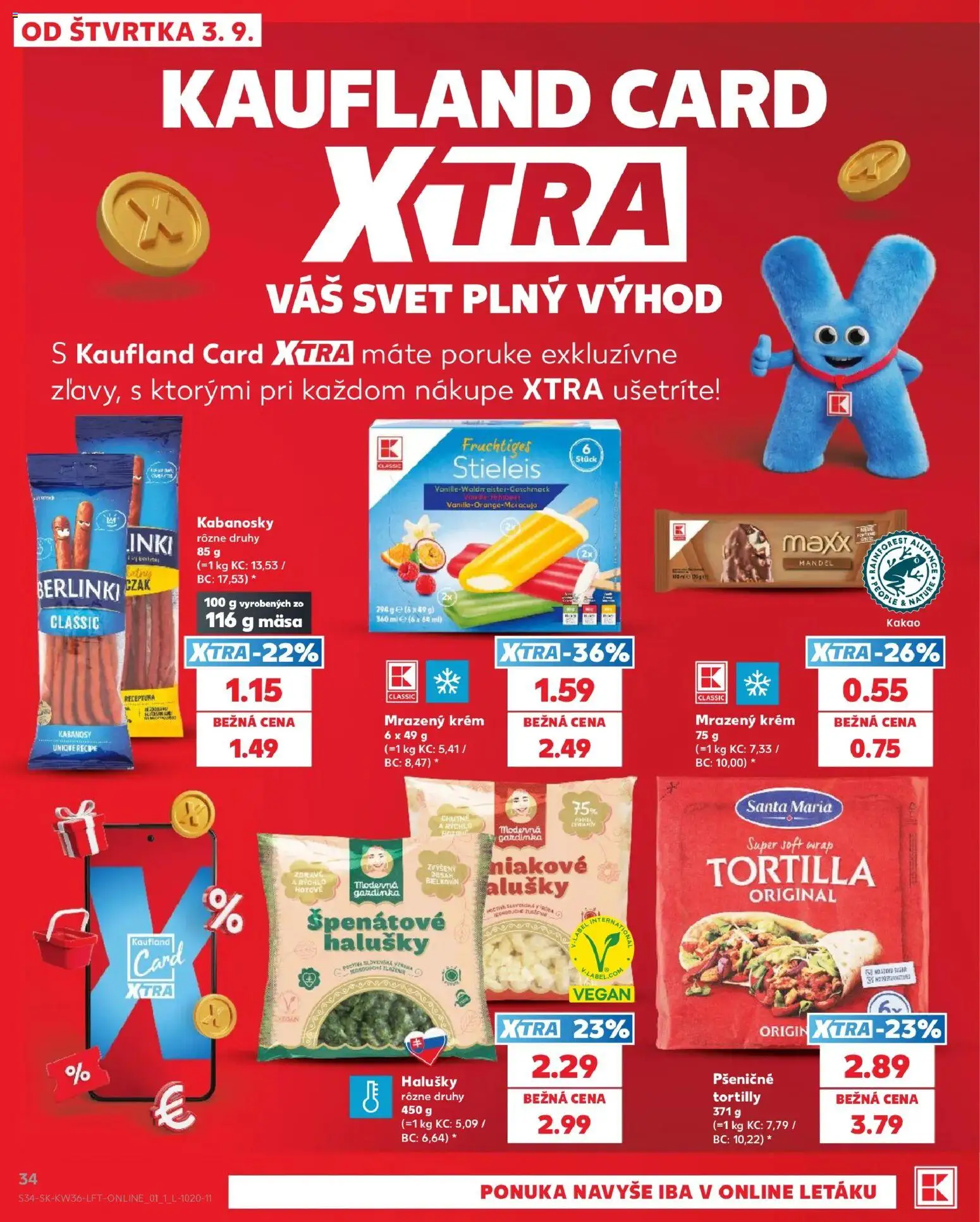 Nové Kaufland akcie – leták je platný od 03.09.2026 | Strana: 34 | Produkty: Tortilla, Tortilly, Krém, Kakao