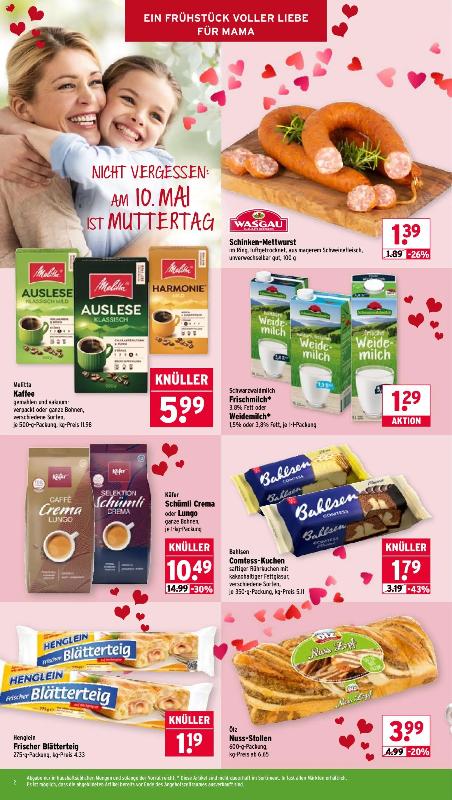 Wasgau Prospekt 	 – gültig ab 04.05.2026 | Seite: 2 | Produkte: Melitta, Melitta kaffee, Milch, Kaffee