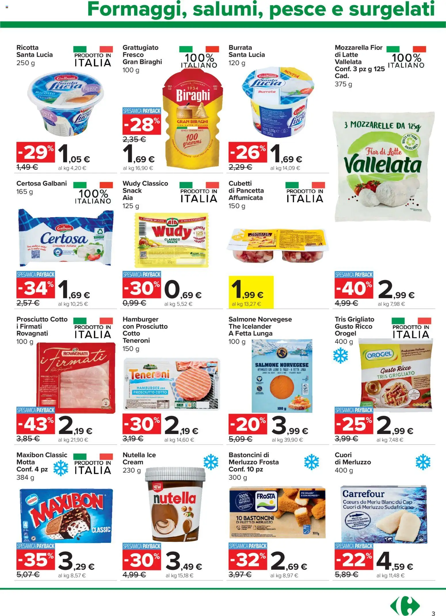 Volantino Carrefour del 10/09/2026 | Pagina: 3 | Prodotti: Tacchino, Prosciutto, The, Burrata