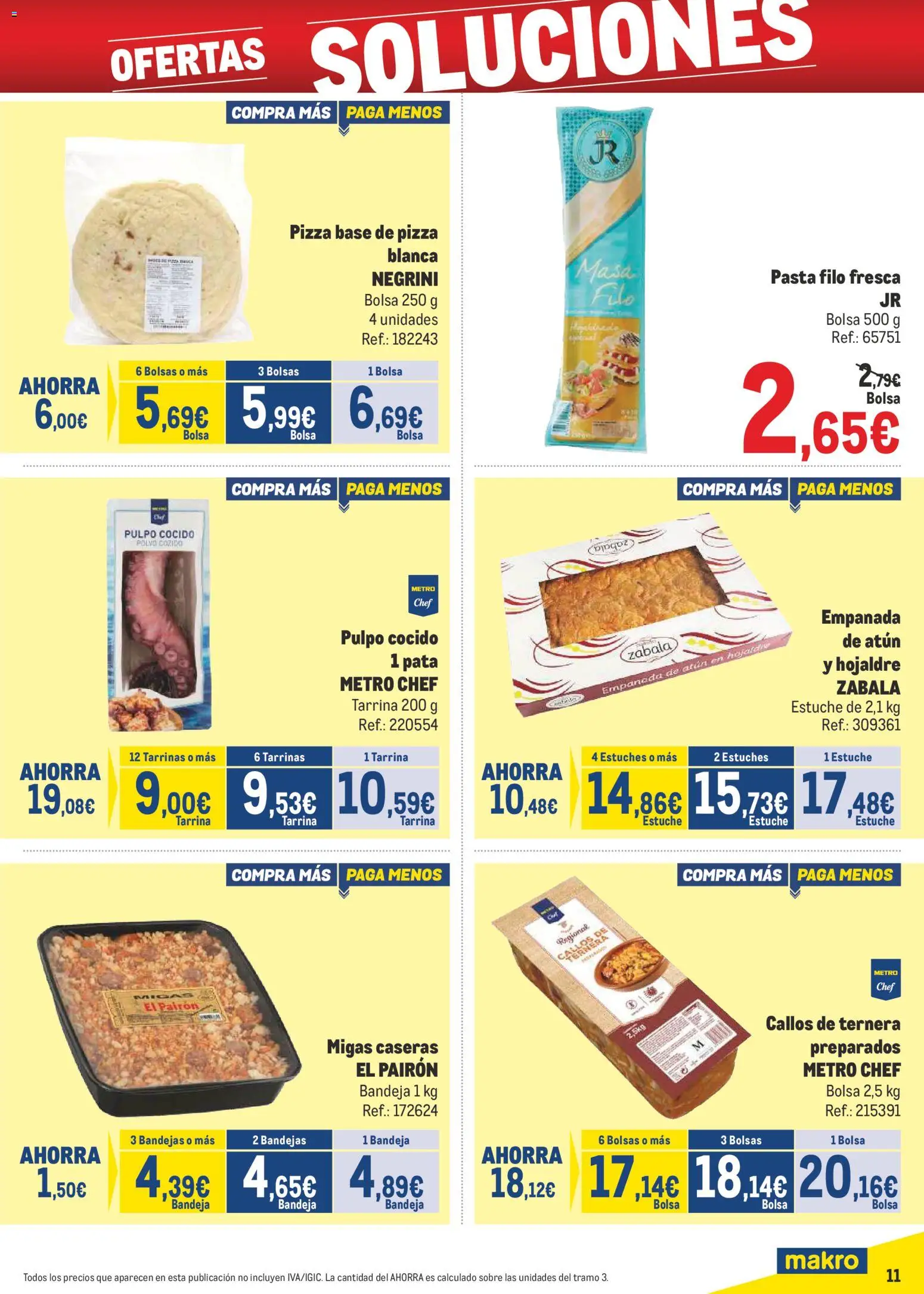 Makro - Precios Norte II │ válido desde el 09.03.2026 | Página: 11 | Productos: Polvo, Pizza, Pasta, Bandeja