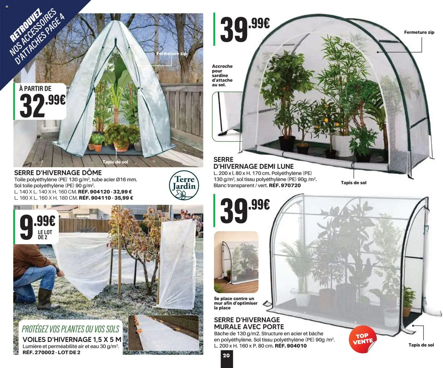 {H1} | Page: 20 | Produits: Plantes, Sardine, Bâche, Tapis