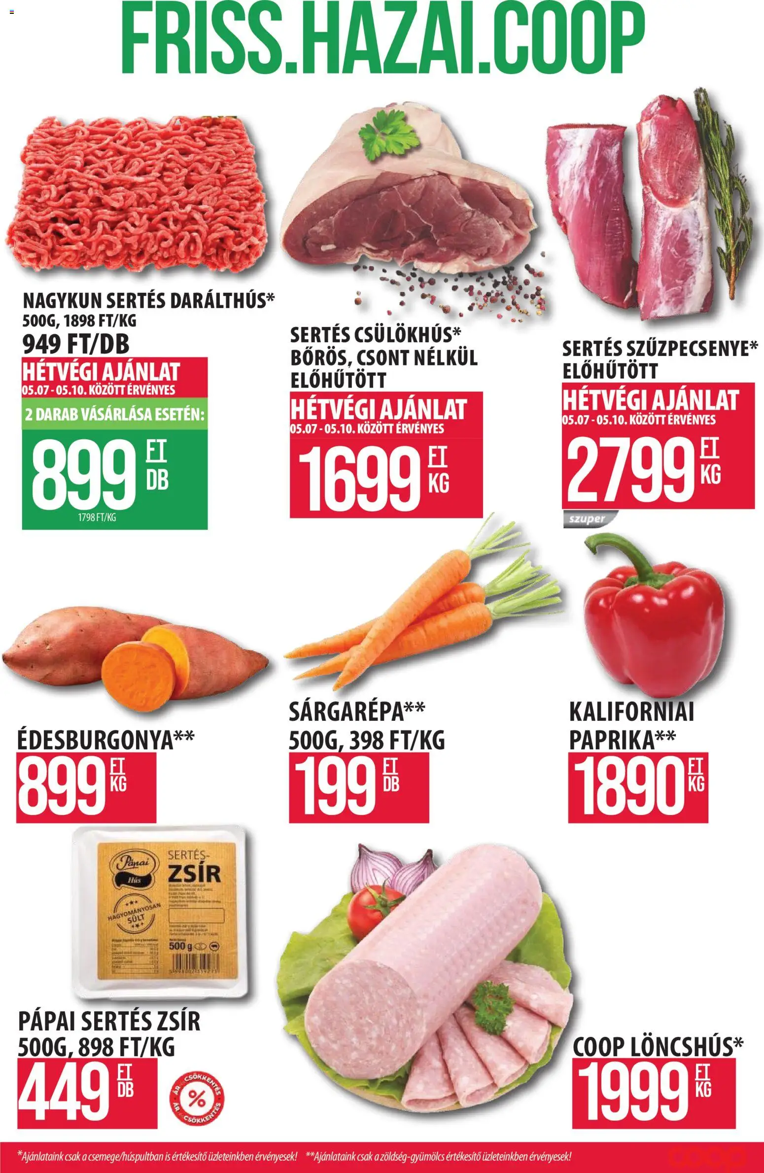 COOP Szolnok akciós ujság - amely érvényes a következő dátumtól: 07.05.2026 | Oldal: 2 | Termékek: Sárgarépa, Édesburgonya