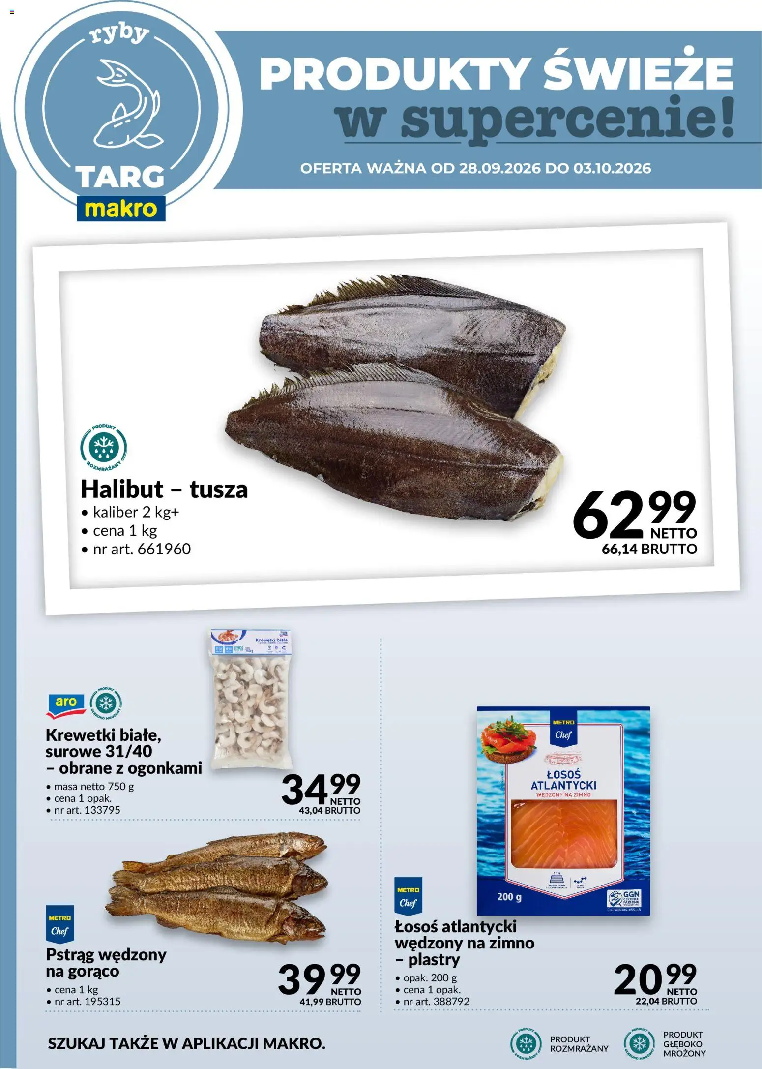 Makro gazetka - Oferta świeża w super cenach od 28.09.2026 | Strona: 4 | Produkty: Krewetki, Halibut, Łosoś, Pstrąg wędzony