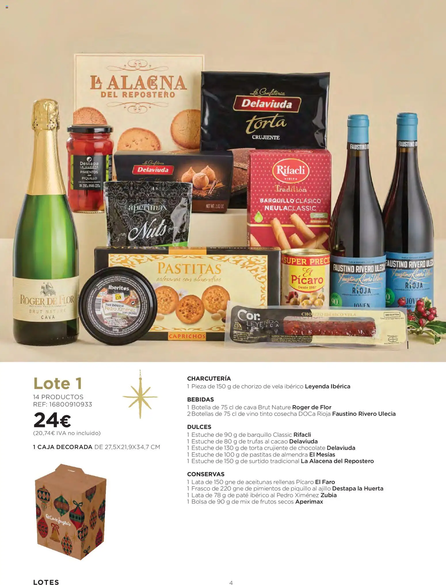 Hipercor - Cestas de Navidad │ válido desde el 08/10/2026 | Página: 4 | Productos: Conservas, Vino tinto, Chocolate, Frutos secos