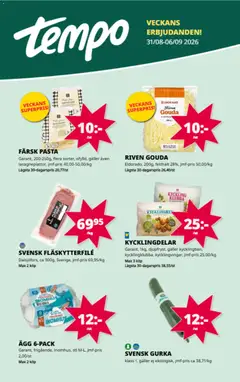 Tempo erbjudanden - Förhandsvisning av reklamblad från butik Tempo aktuell från 31/08/2026