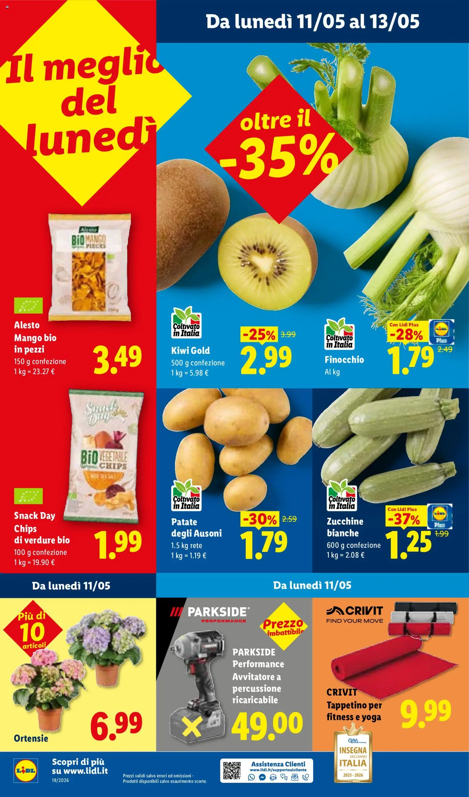 Volantino Lidl del 07.05.2026 | Pagina: 48 | Prodotti: Kiwi, Avvitatore, Patate, Mango