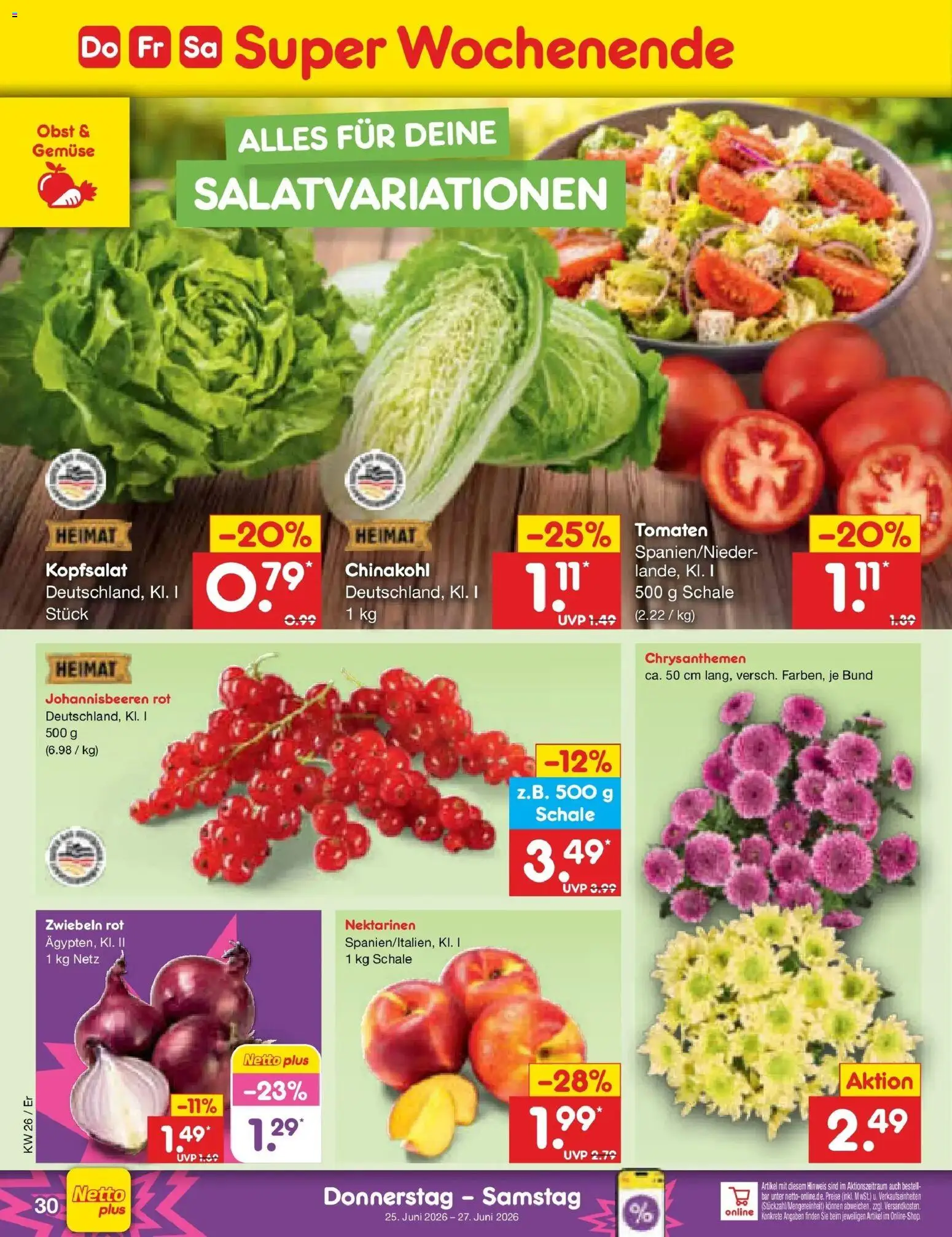 Netto Marken-Discount Prospekt Nordhausen – gültig ab 21.06.2026 | Seite: 41 | Produkte: Nektarinen, Tomaten, Gemüse, Obst