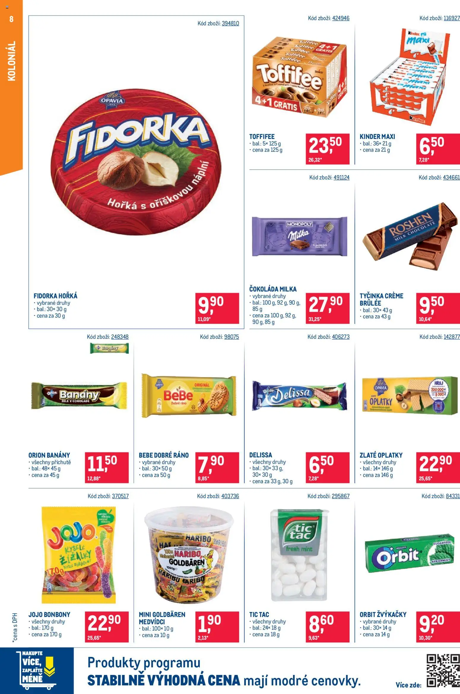 Makro leták - Maloobchod od 17.06.2026 | Strana: 8 | Produkty: Čokoláda milka, Haribo, Tác, Bebe