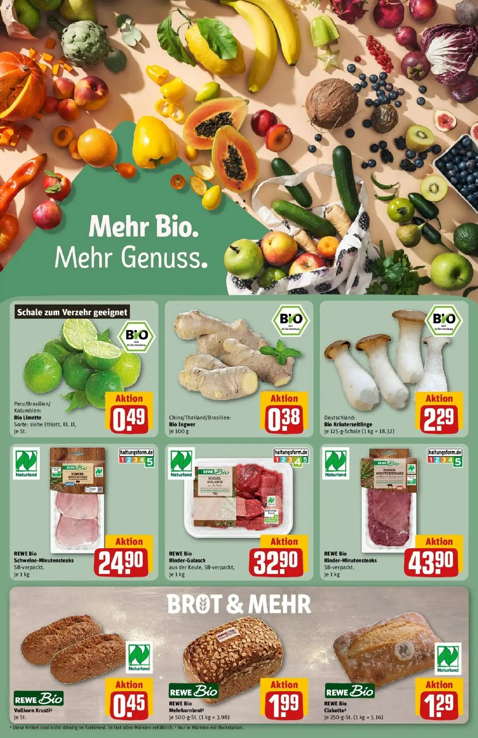 REWE Prospekt ab 14.09.2026 zum Blättern » Angebote | Seite: 19 | Produkte: Rindergulasch, Gulasch, Limette, Brot