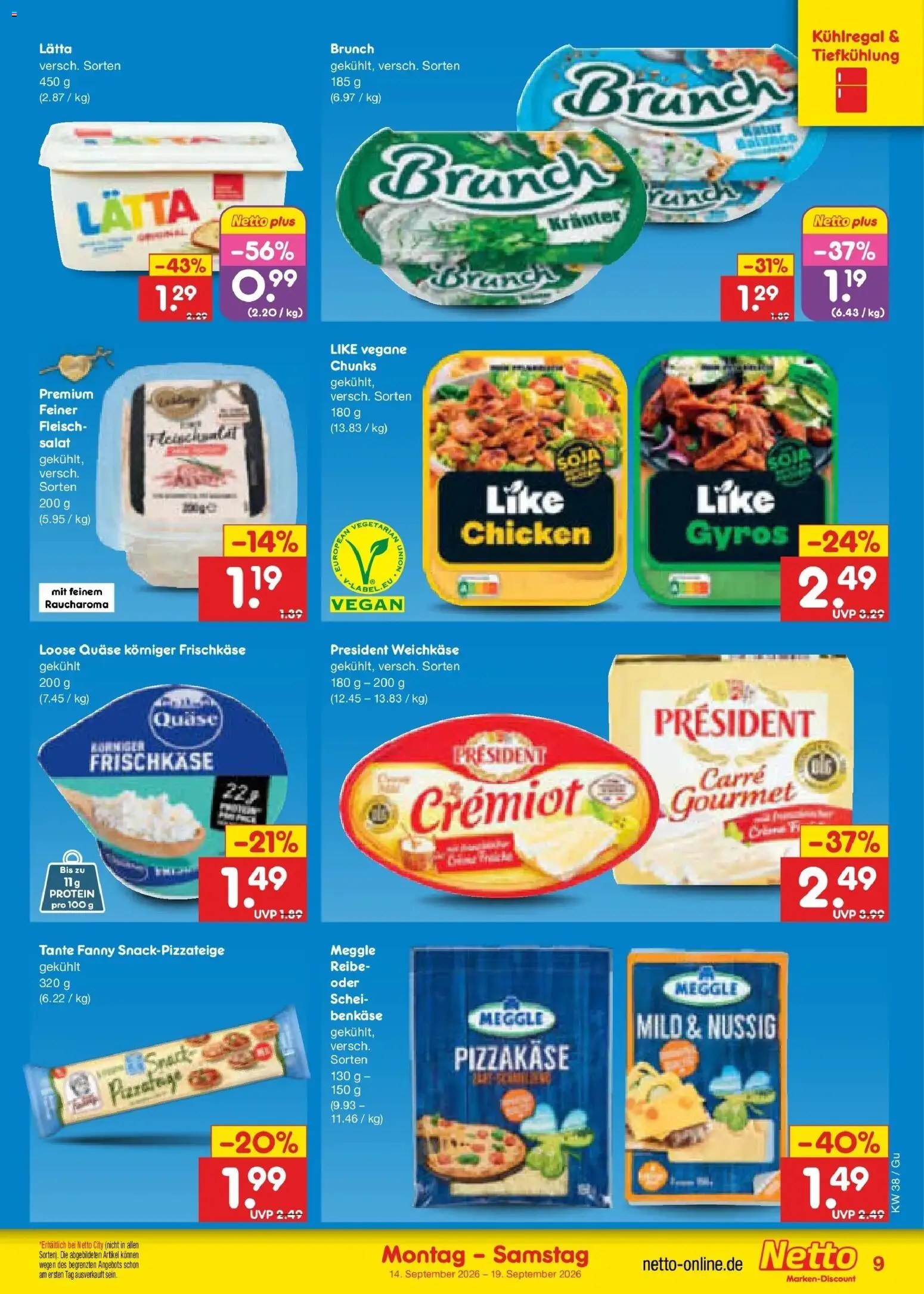 Netto Marken-Discount Prospekt Machern – gültig ab 14.09.2026 | Seite: 11 | Produkte: Gyros, Lätta, Fleisch, Frischkase