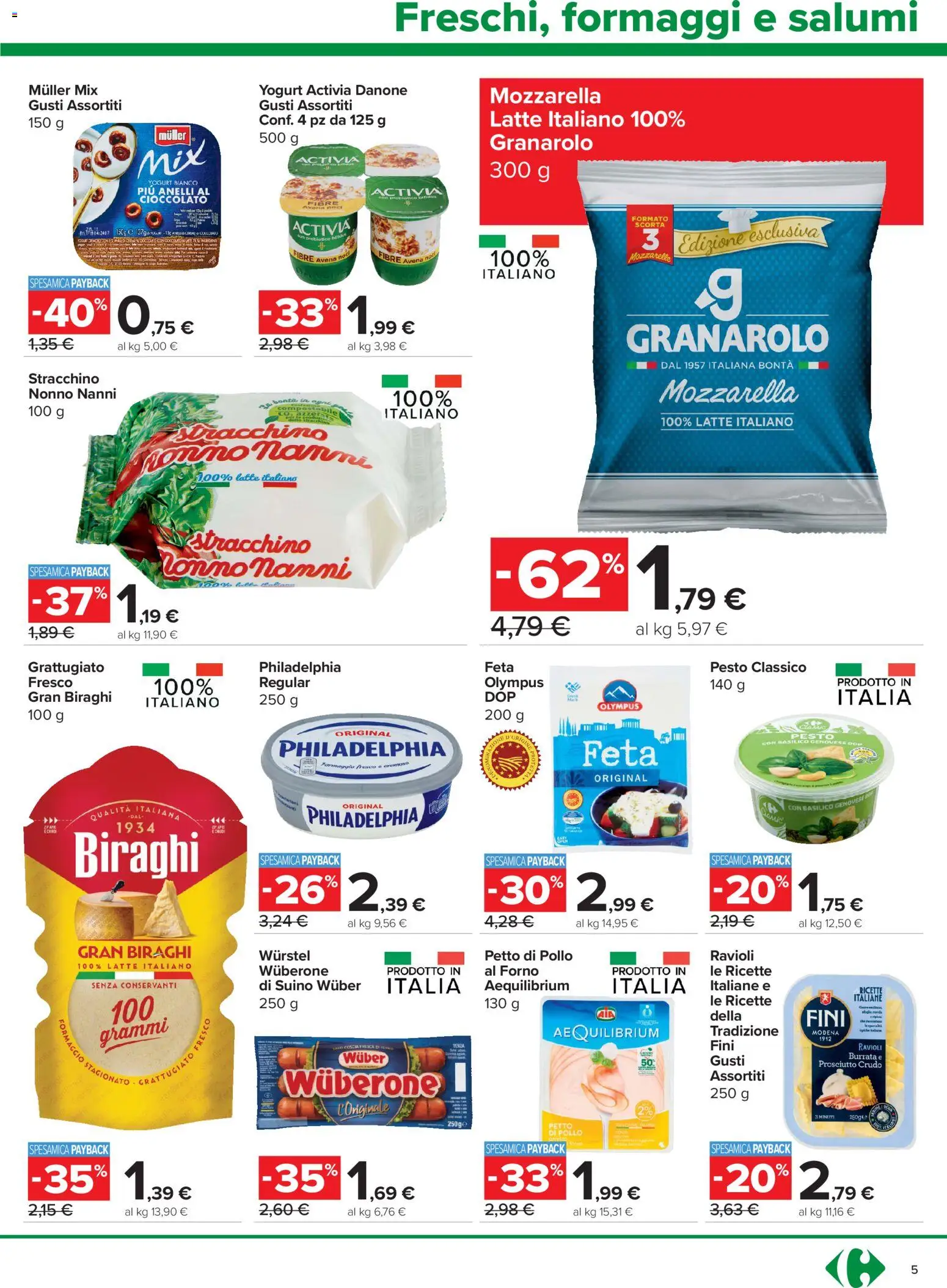 Volantino Carrefour del 18.06.2026 | Pagina: 5 | Prodotti: Suino, Formaggio, Pesto, Forno