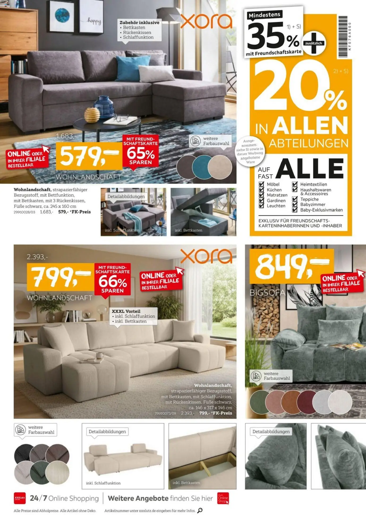 XXXLutz Wohnen Preishits – gültig ab 01.08.2026 | Seite: 8 | Produkte: Wohnlandschaft, Bigsofa, Kuchen