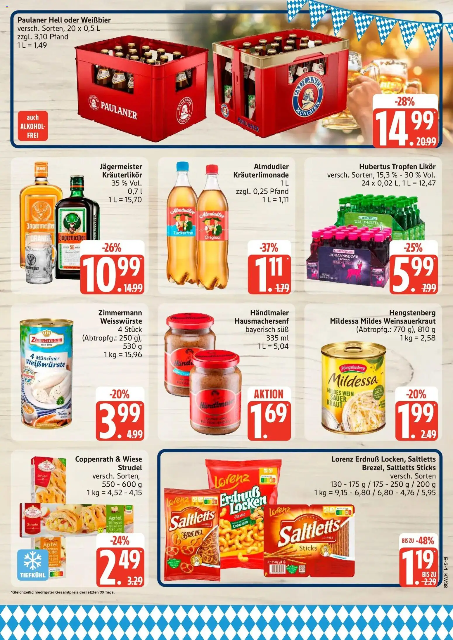 Edeka Prospekt Seevetal (ab 14.09.2026) » Angebote Online | Seite: 3 | Produkte: Äpfel, Wein, Hubertus tropfen, Paulaner