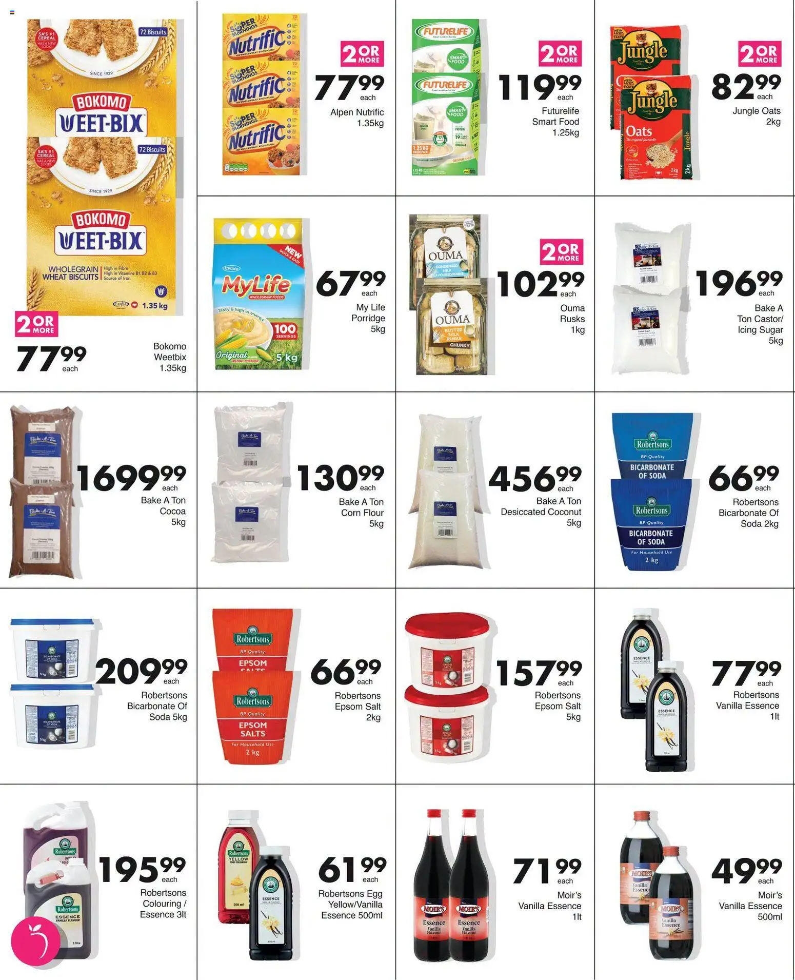 New Save catalogue – valid from 12/10/2026 | Page: 4 | Products: Bicarbonate of soda, Icing sugar, Rusks, Sugar