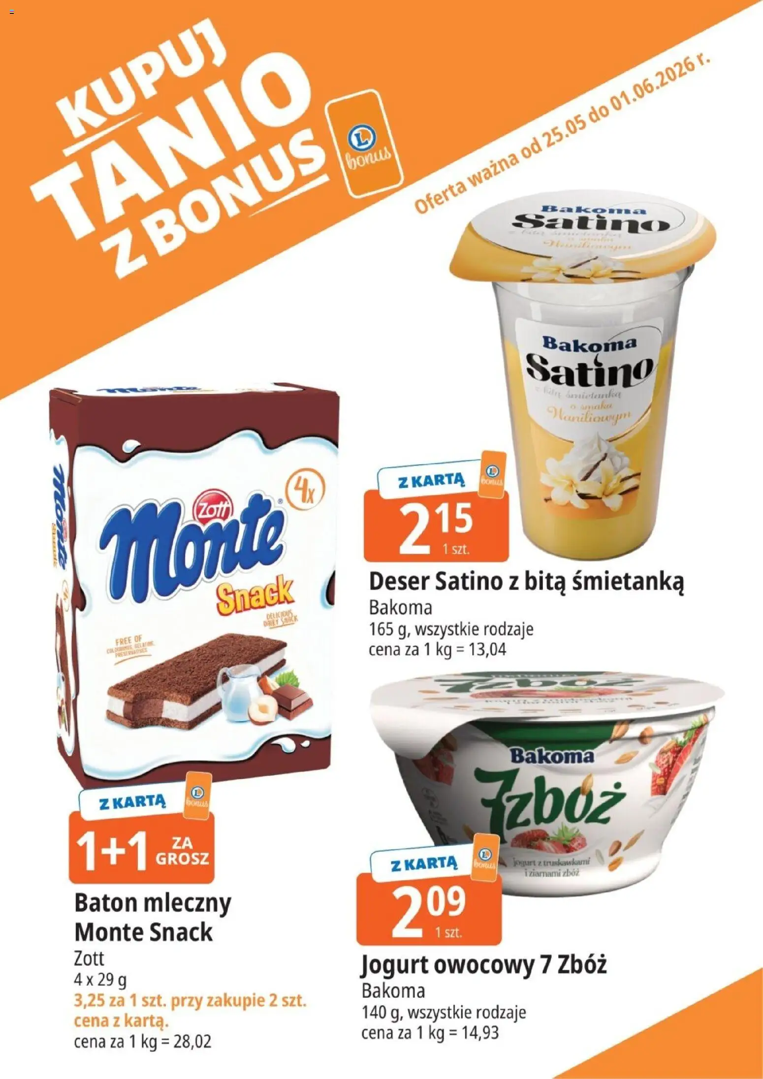 E.Leclerc gazetka - Kupony dodatkowe od 25.05.2026 | Strona: 5 | Produkty: Karta, Bita śmietanka, Baton, Jogurt