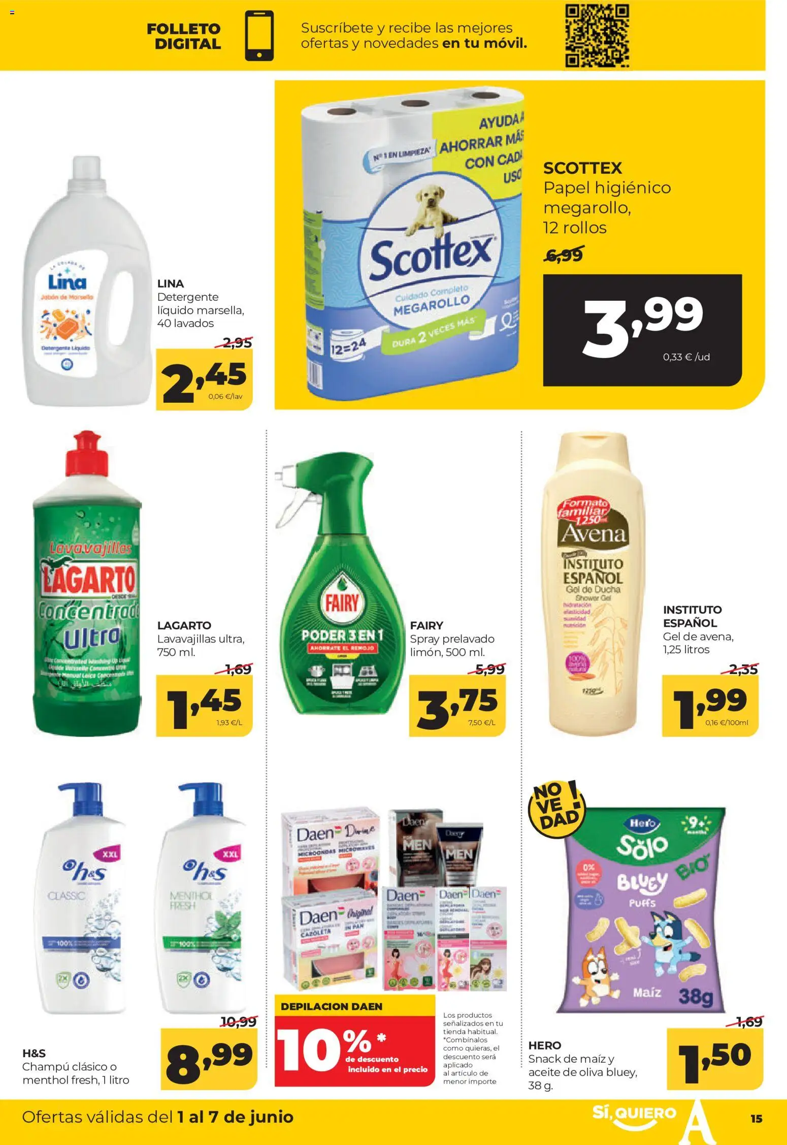 Alimerka folleto Castilla y León │ válido desde el 01.06.2026 | Página: 15 | Productos: Champú, Jabón, Aceite, Lavavajillas