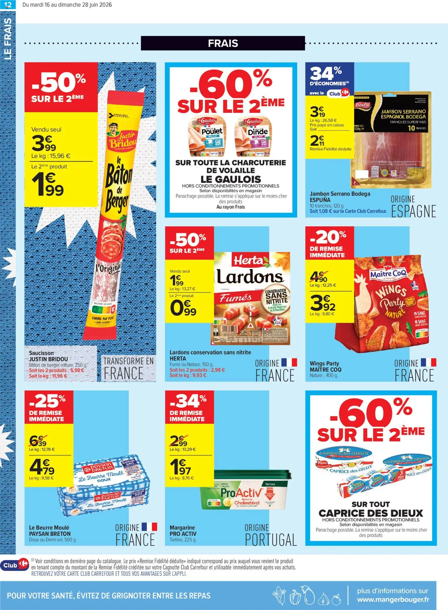 {H1} | Page: 12 | Produits: Saucisson, Caprice des dieux, Jambon, Porc
