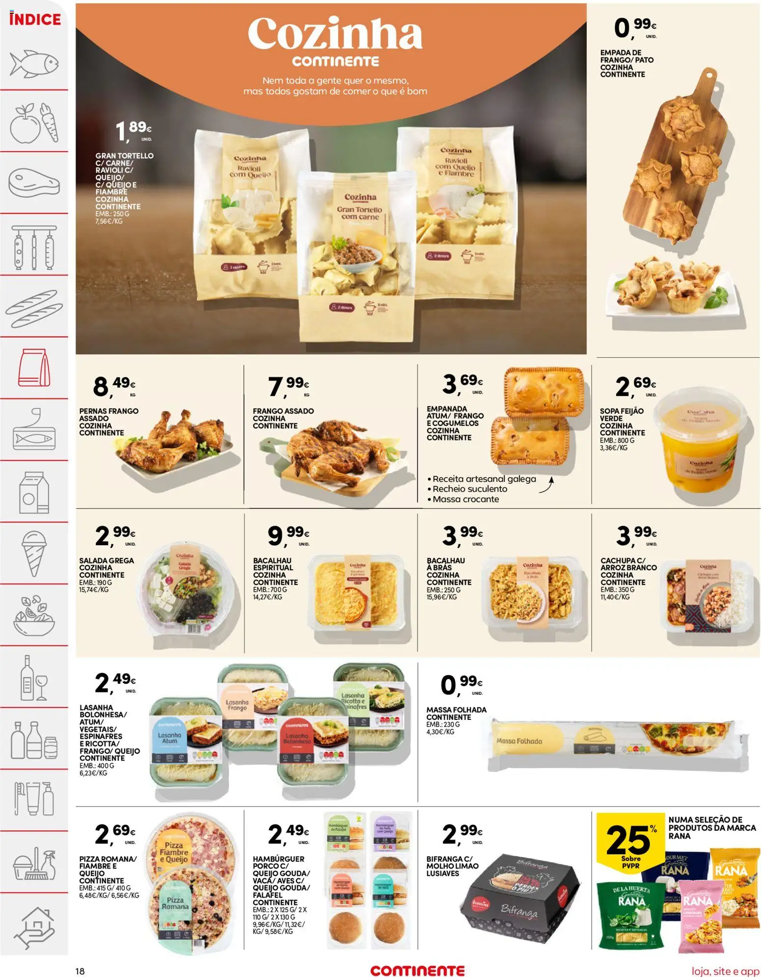 Continente folheto │ válido de 21.04.2026 | Página: 18 | Produtos: Massa folhada, Atum, Frango, Arroz