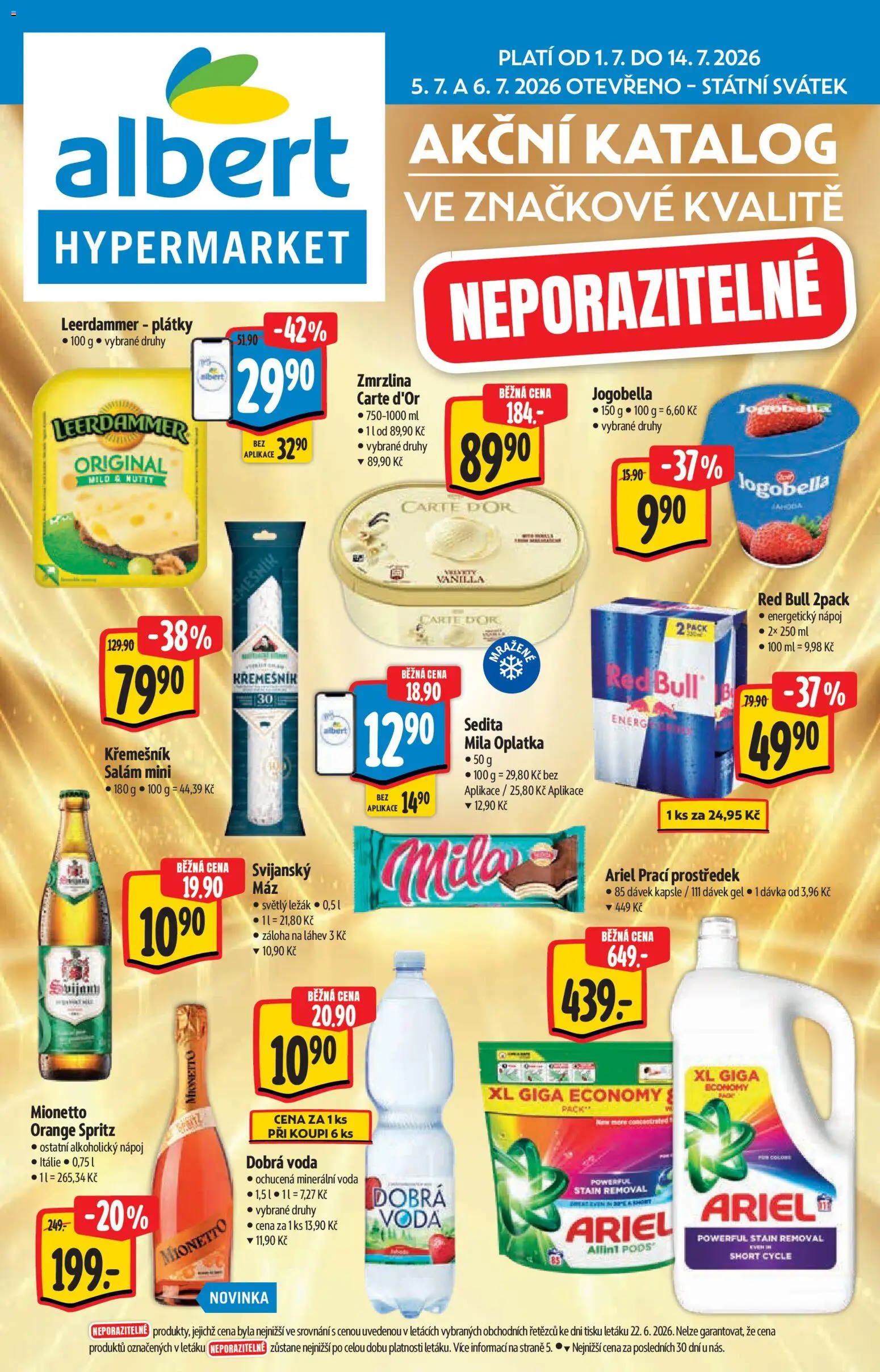 Albert katalog - Hypermarket od 01.07.2026 | Strana: 1 | Produkty: Kapsle, Svijanský Máz, Mila, Láhev