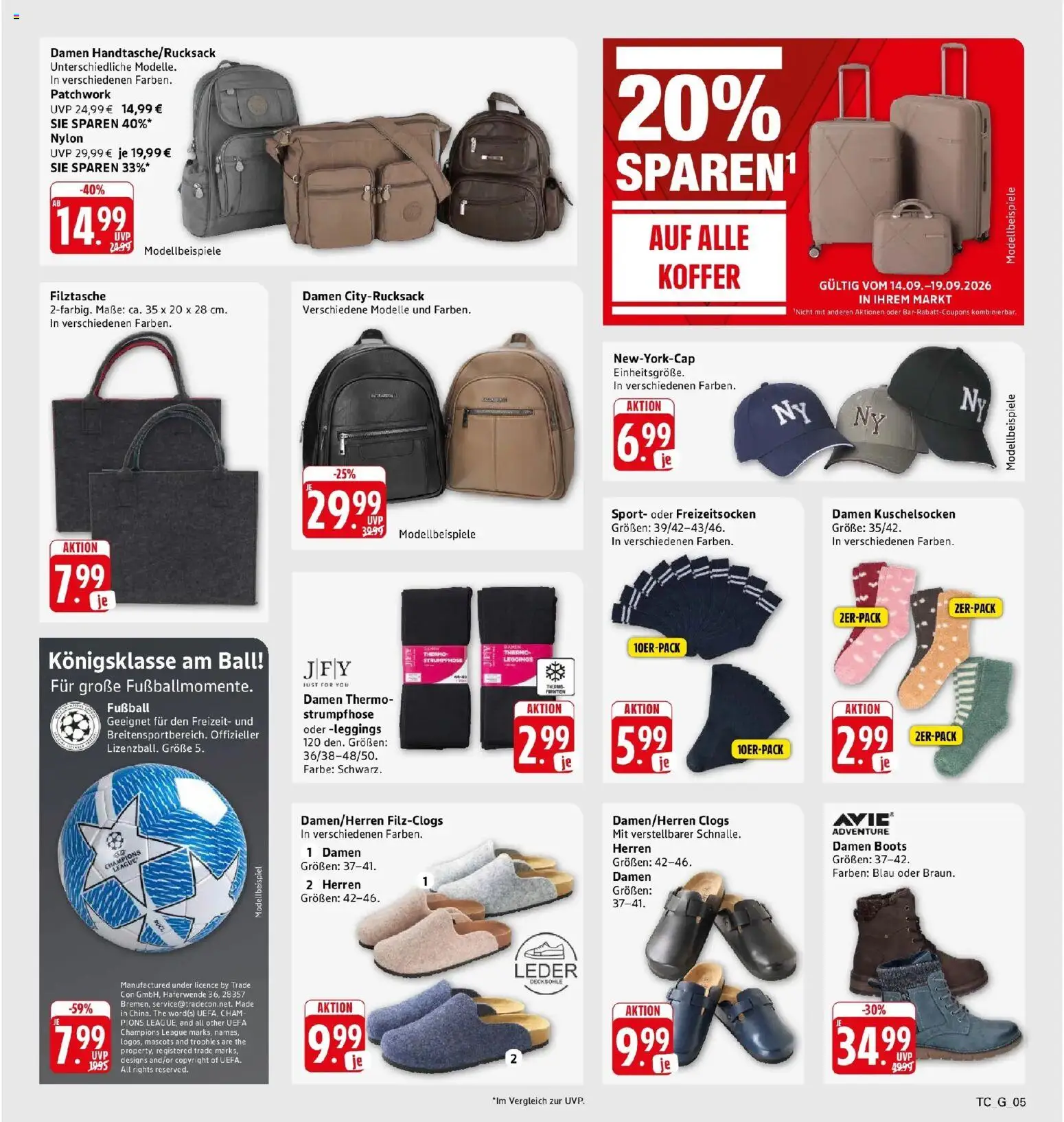 Marktkauf Prospekt Weil Am Rhein (ab 14.09.2026) » Angebote online | Seite: 37 | Produkte: Fußball, Leggings, Koffer, Strumpfhose