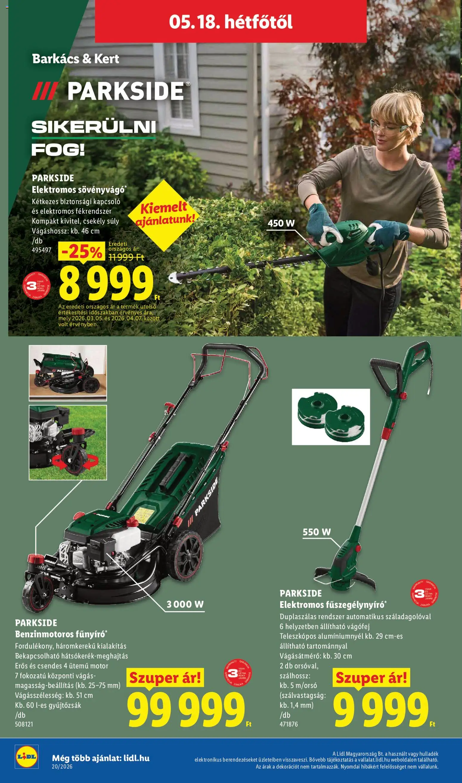 Lidl akciós ujság - amely érvényes a következő dátumtól: 14.05.2026 | Oldal: 54 | Termékek: Parkside