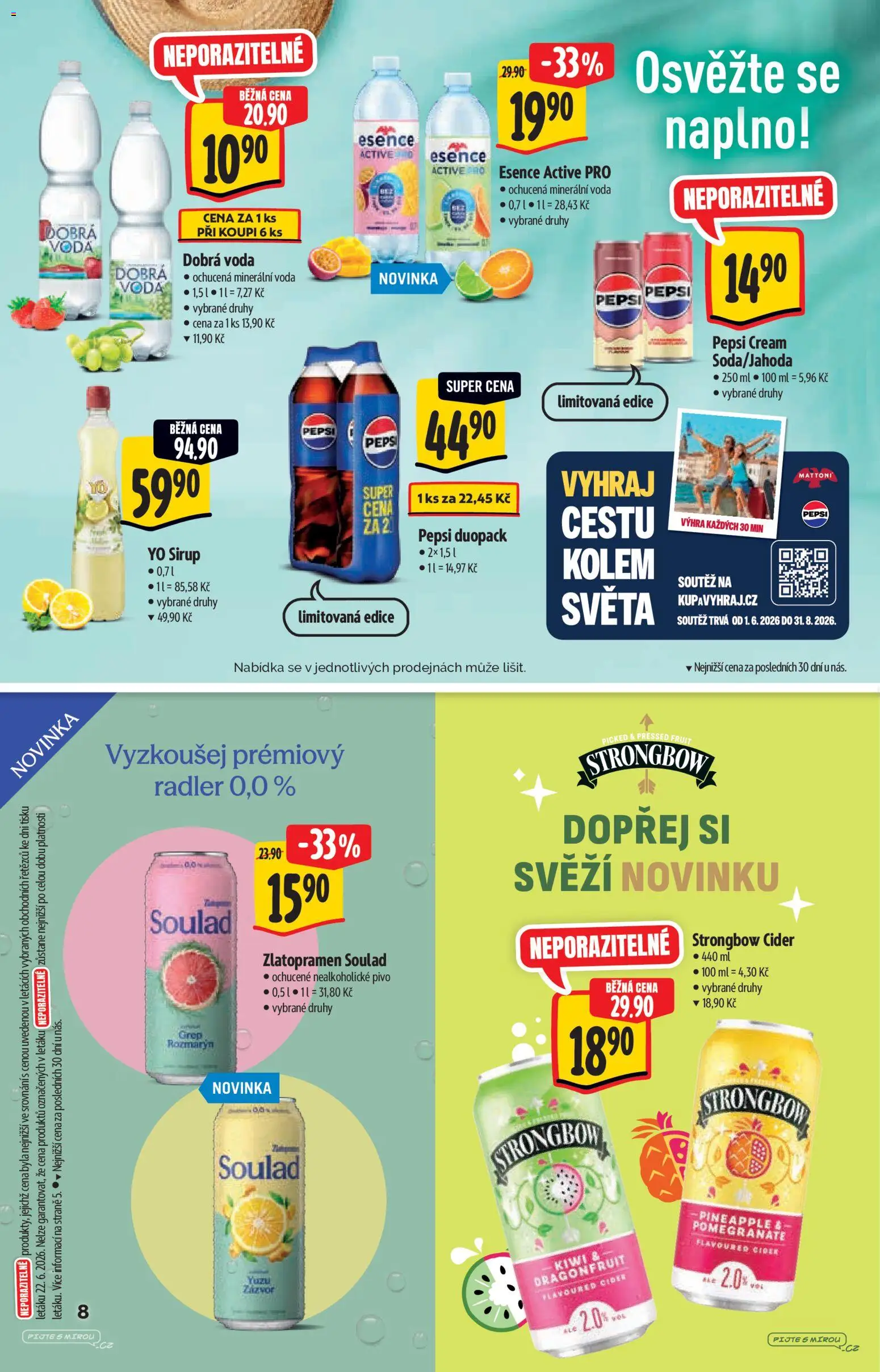 Albert katalog - Hypermarket od 01.07.2026 | Strana: 8 | Produkty: Zlatopramen, Pepsi, Nealkoholické pivo, Minerální voda