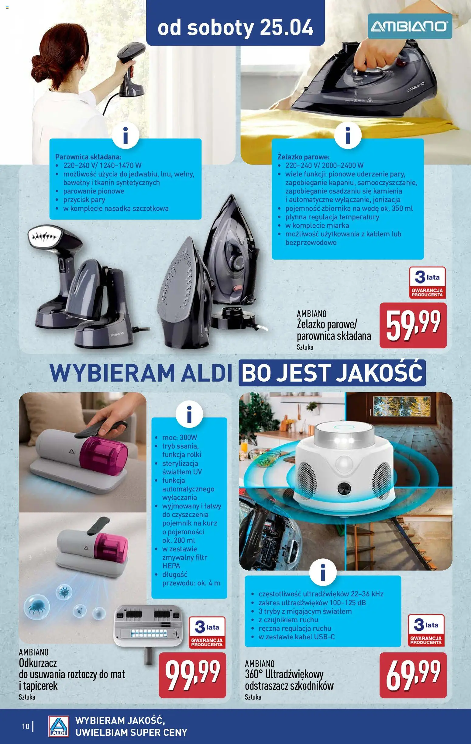Aldi Polsko leták - Artykuły przemysłowe i tekstylia od 22.04.2026 | Strana: 10 | Produkty: Kabel
