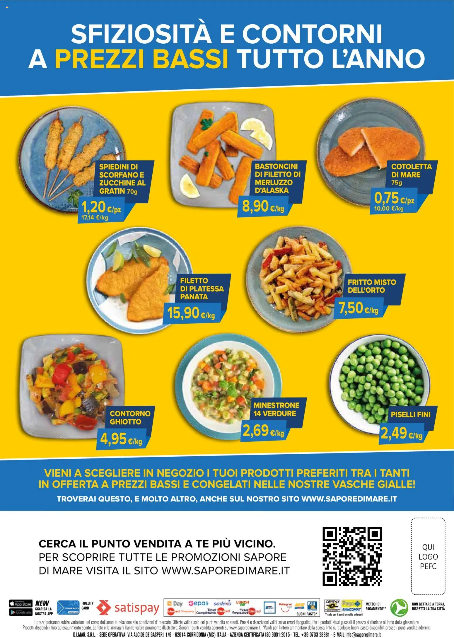 Volantino Sapore di mare del 01/09/2026 | Pagina: 4 | Prodotti: Merluzzo, Contorni, Piselli, Zucchine