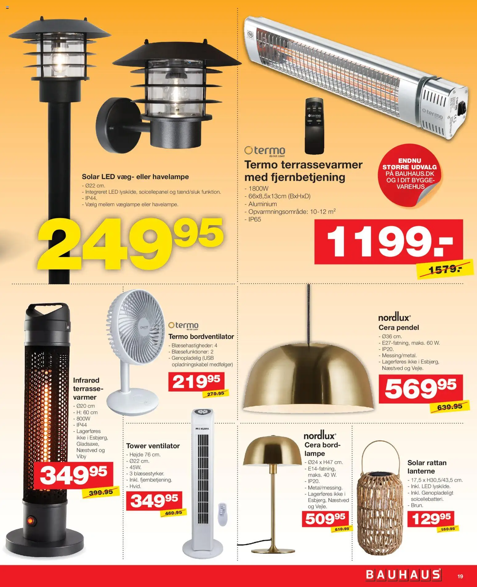 Bauhaus tilbudsavis – gyldig fra 05.06.2026 | Side: 19 | Produkter: Bord, Lampe, USB, Ventilator