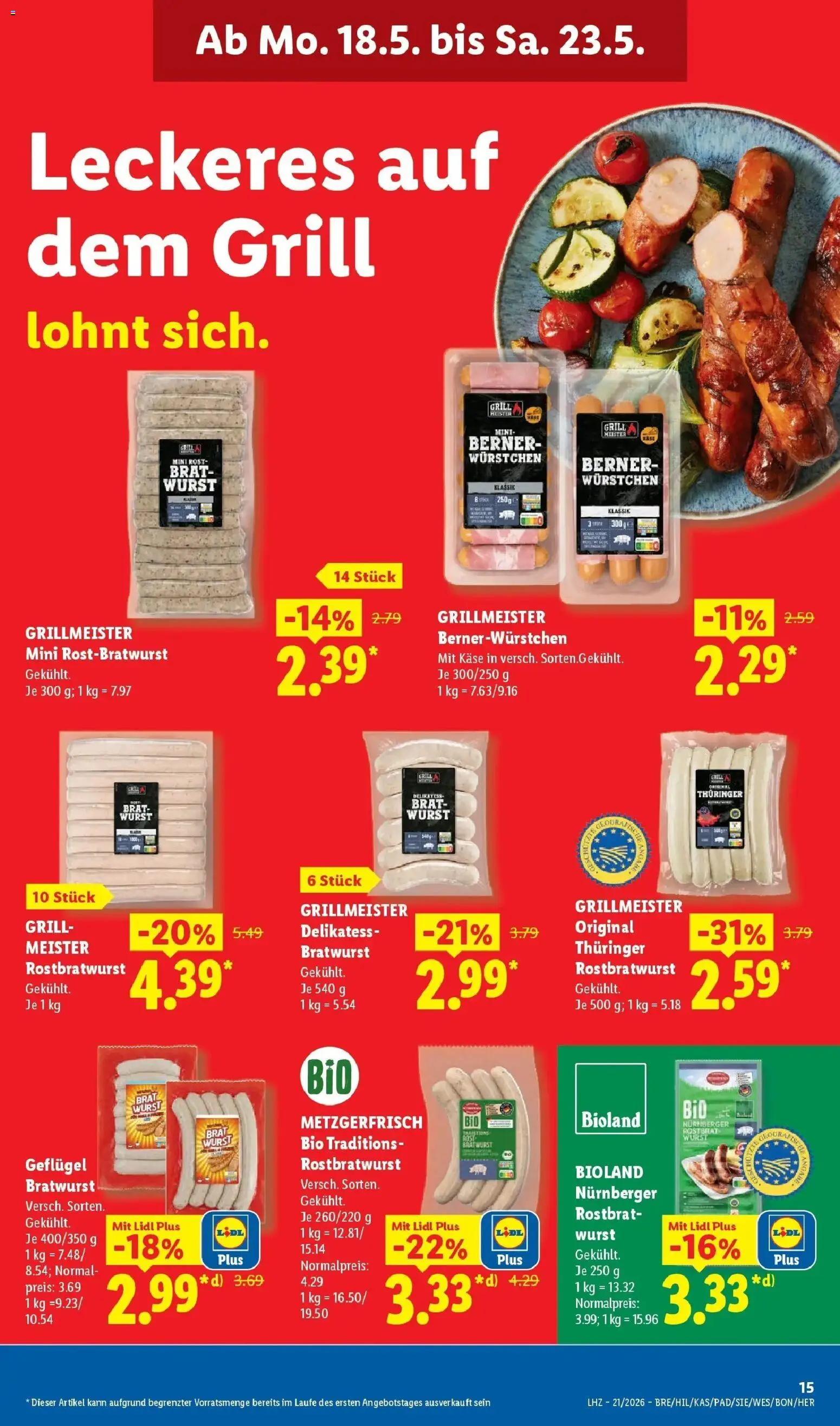 Lidl Prospekt Höxter – gültig ab 17.05.2026 | Seite: 25 | Produkte: Grill, Käse, Bratwurst, Wurst